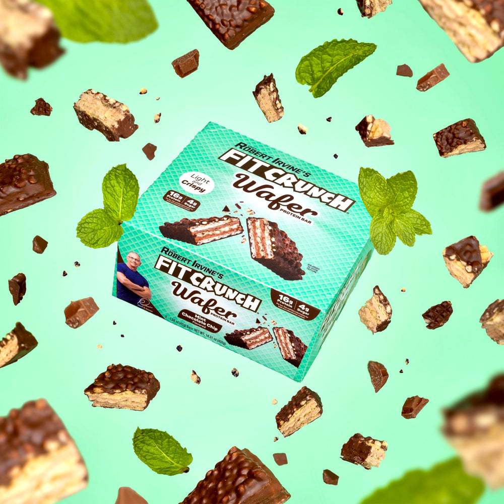 Nutrition panel highlights 16g protein and 4g sugar per bar