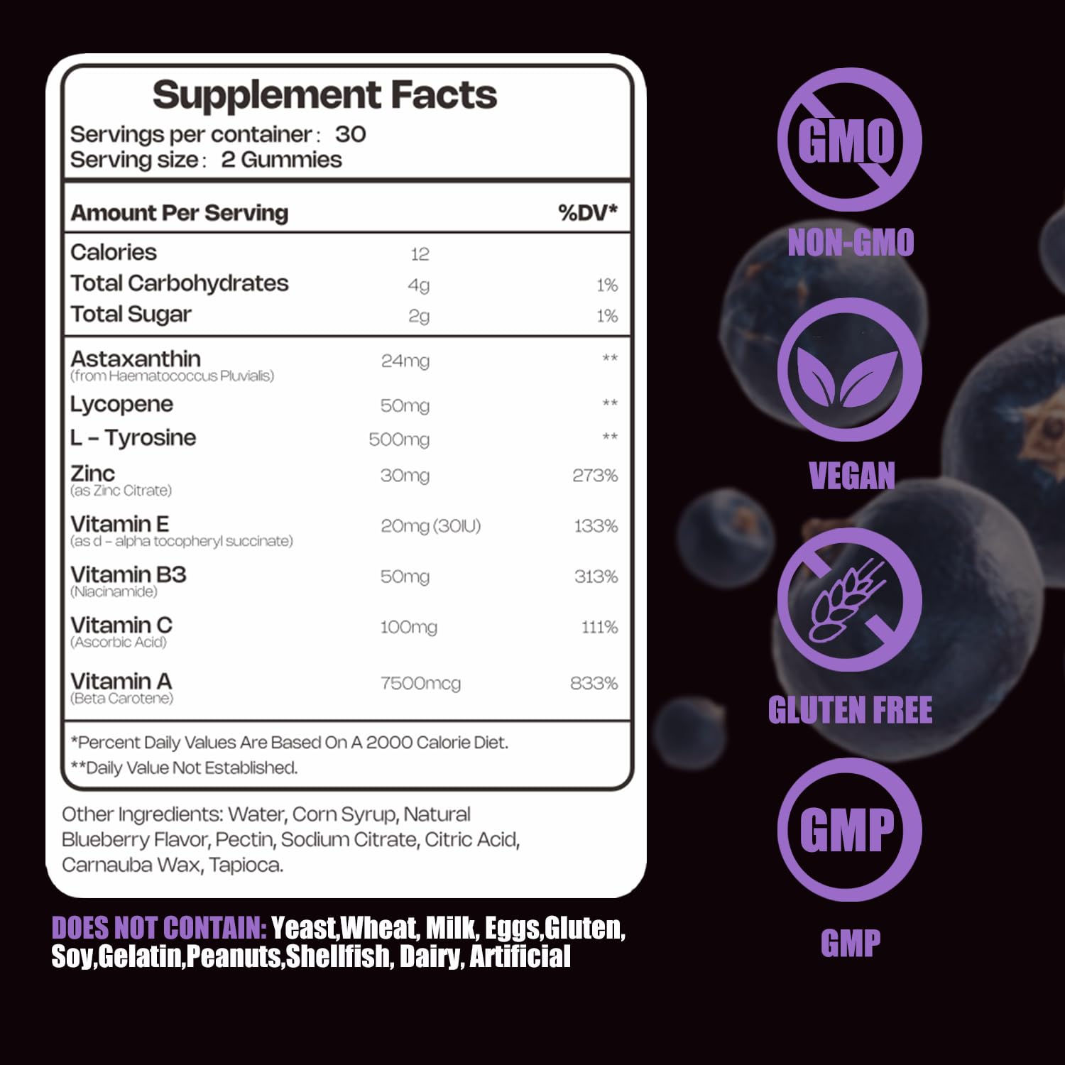 FitEval Tanning Gummies label confirms vegan status and clean ingredients