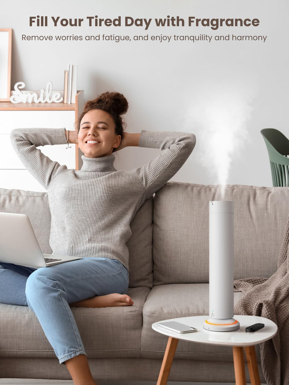 Fiteye diffuser covers up to 1500 sq ft for larger spaces.
