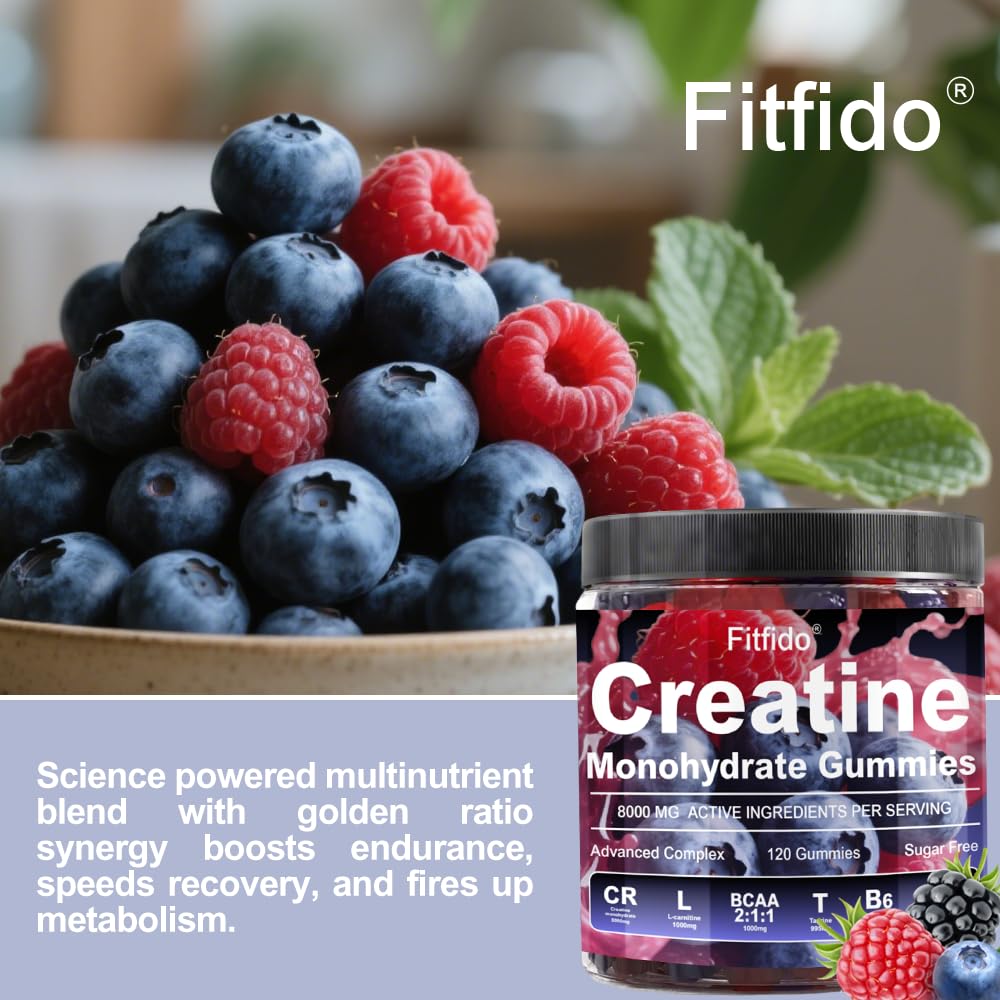 Raspberry and Blackberry flavors in Fitfido Gummies close-up