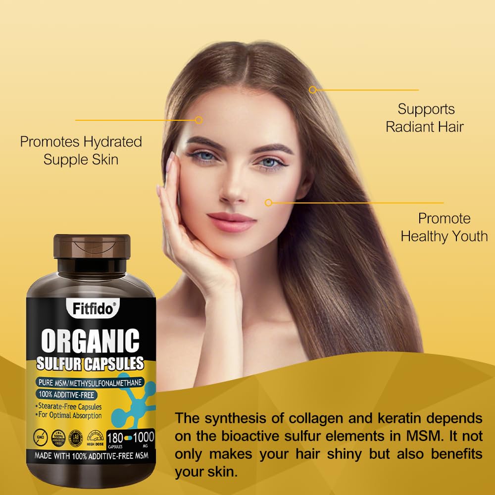 Fitfido MSM Capsules ingredients panel highlights single-ingredient MSM.