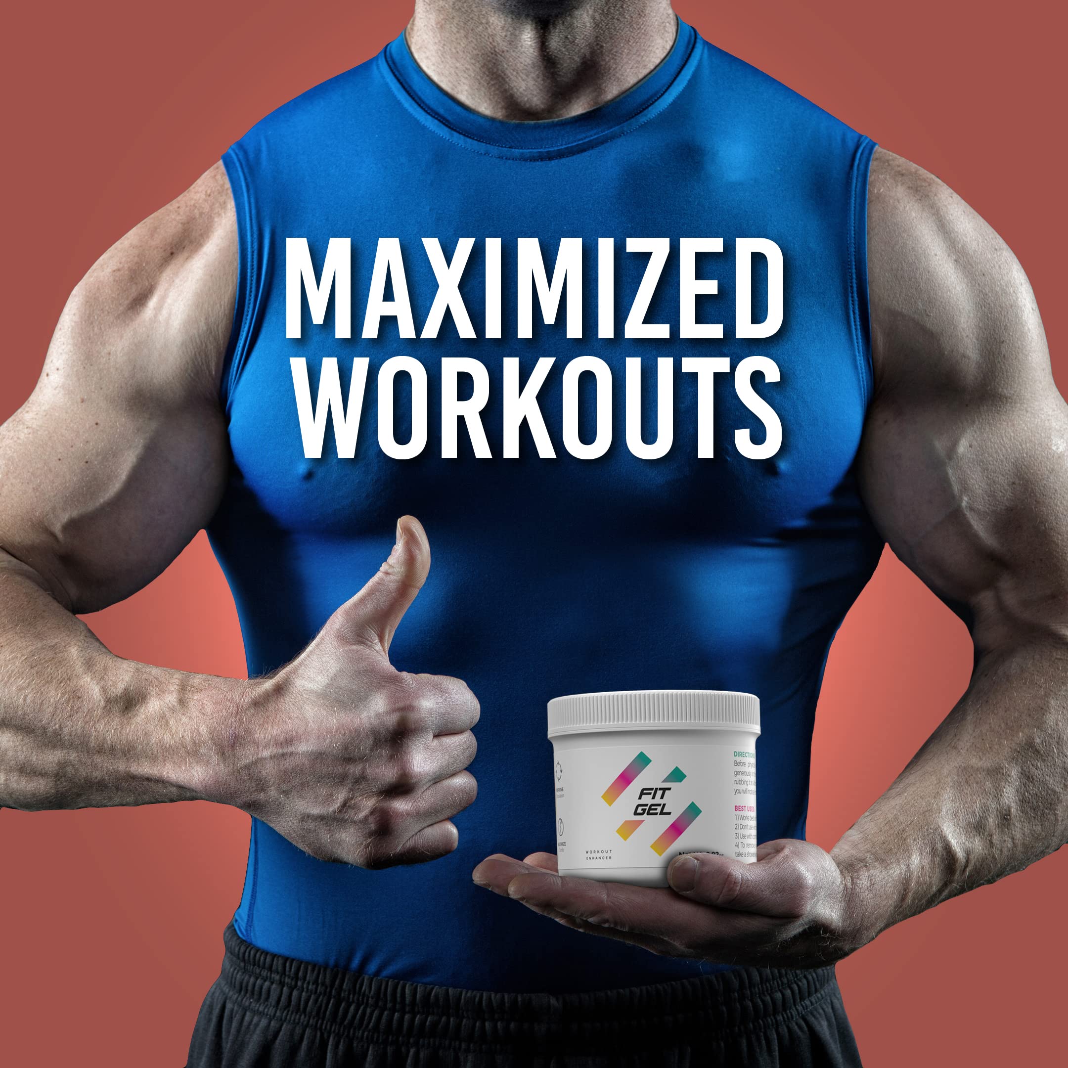 Fit Gel jar label and cap detail highlights premium ingredients for active use.