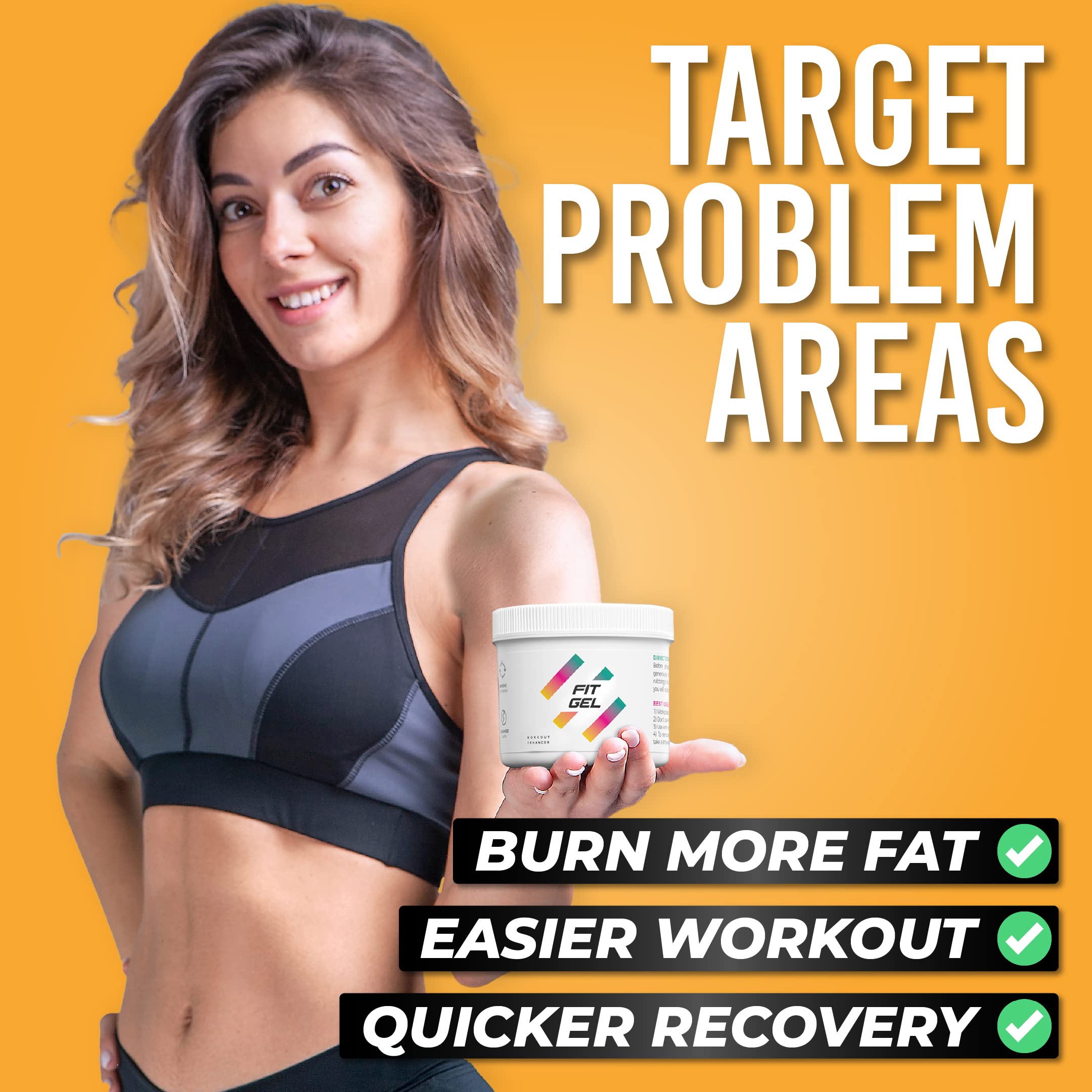 Fit Gel sweat cream application on skin demonstrates easy spreading for targeted body areas.