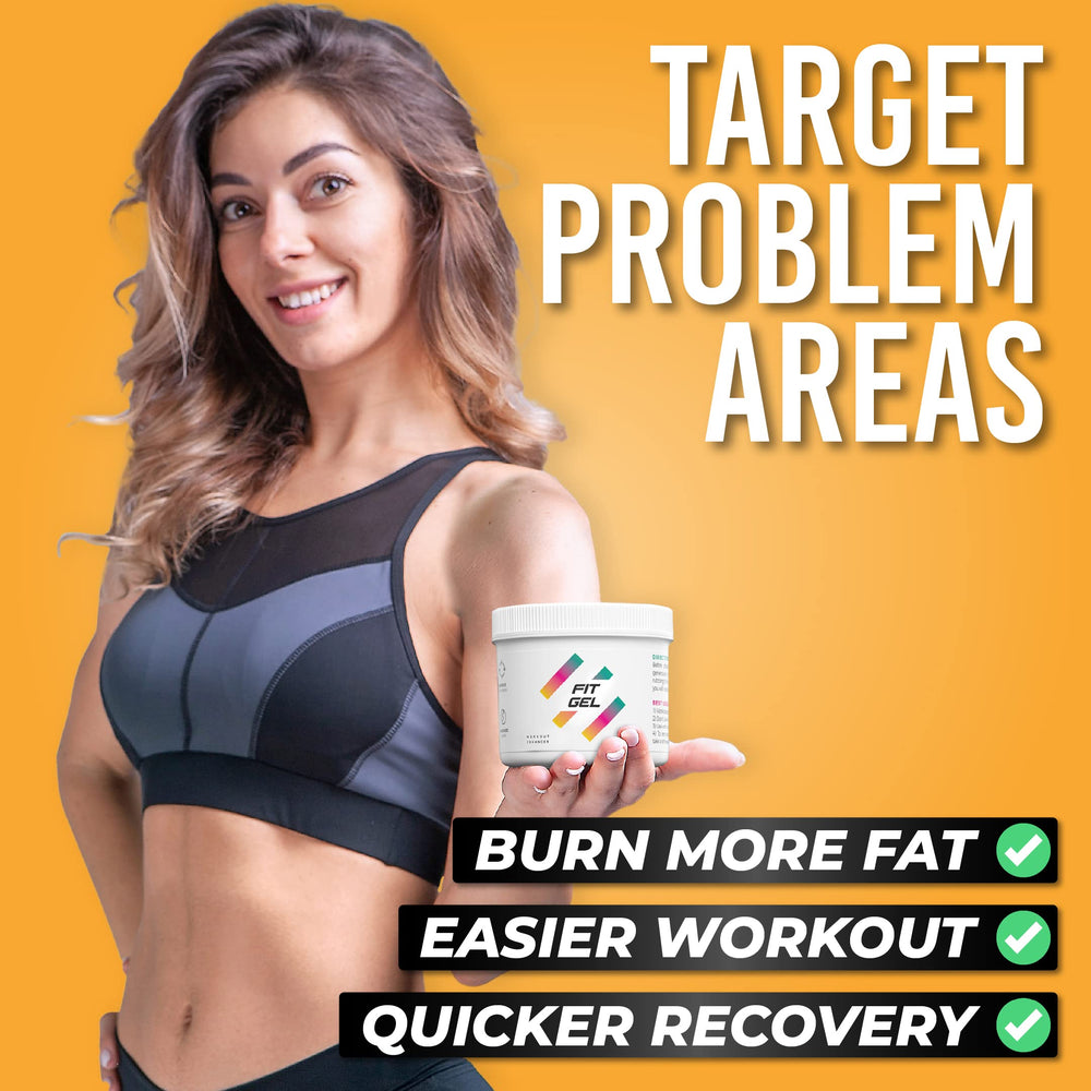 Fit Gel sweat cream application on skin demonstrates easy spreading for targeted body areas.