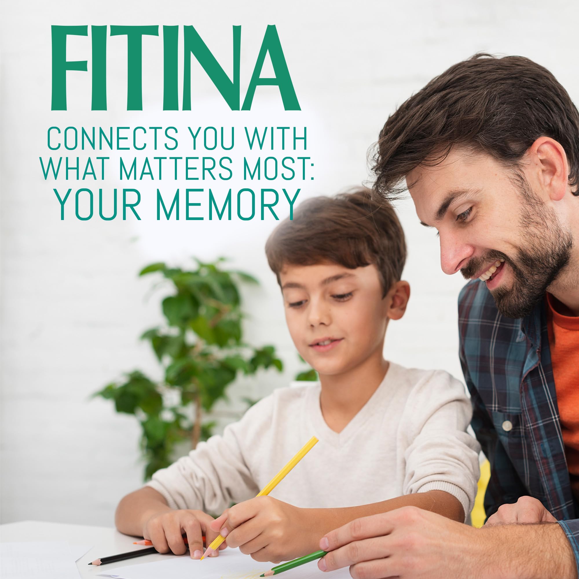 Desk scene with Fitina bottle promoting steady focus during work tasks