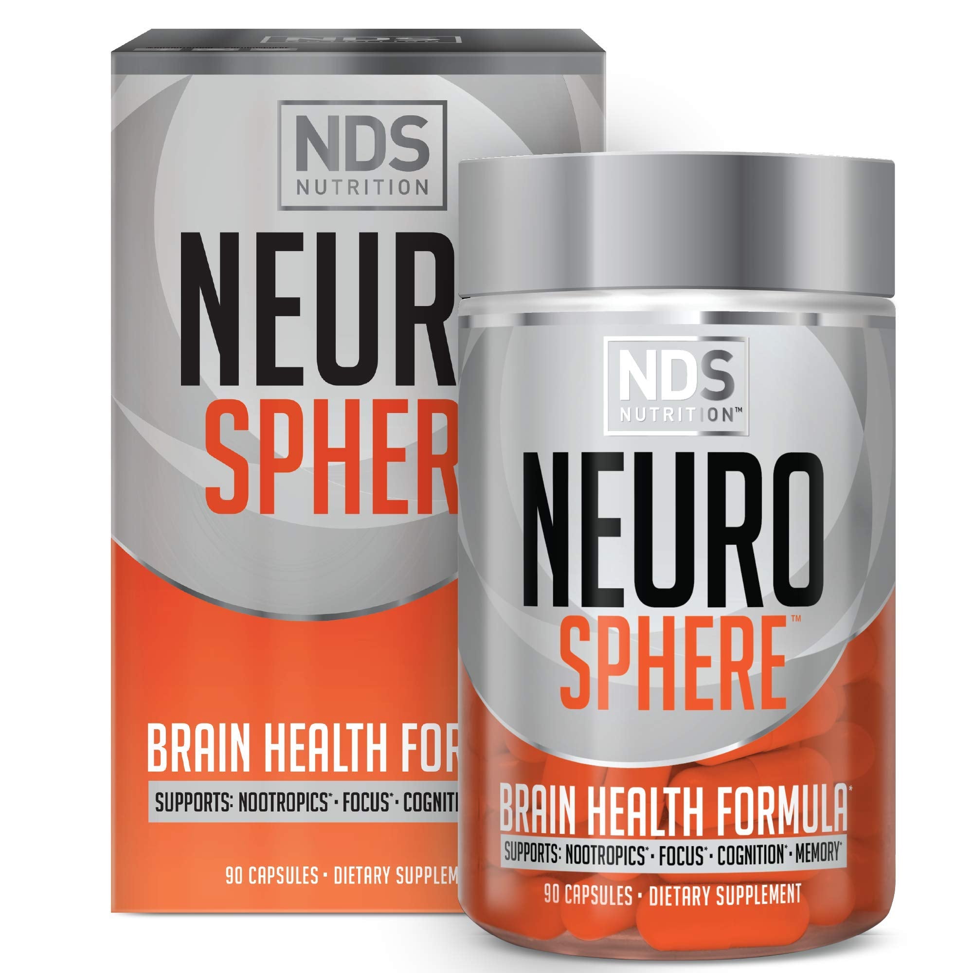 FitLife Neuro Sphere bottle close-up highlighting a brain-boosting formula for focus.