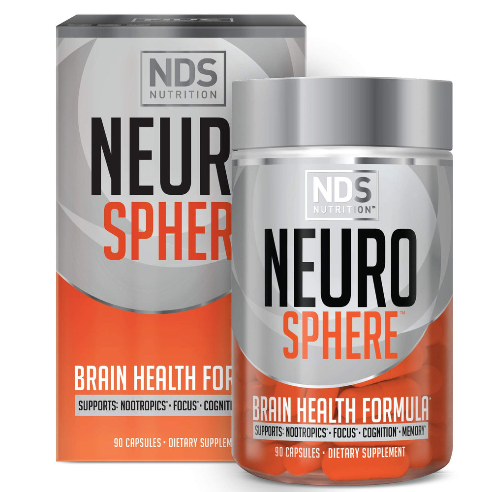 FitLife Neuro Sphere bottle close-up highlighting a brain-boosting formula for focus.