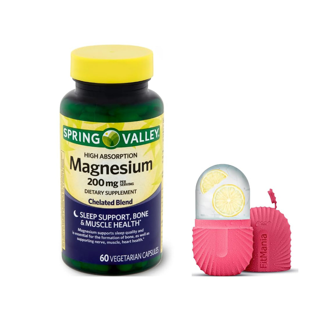 FitMania Spring Valley magnesium bottle supports bone and muscle health.