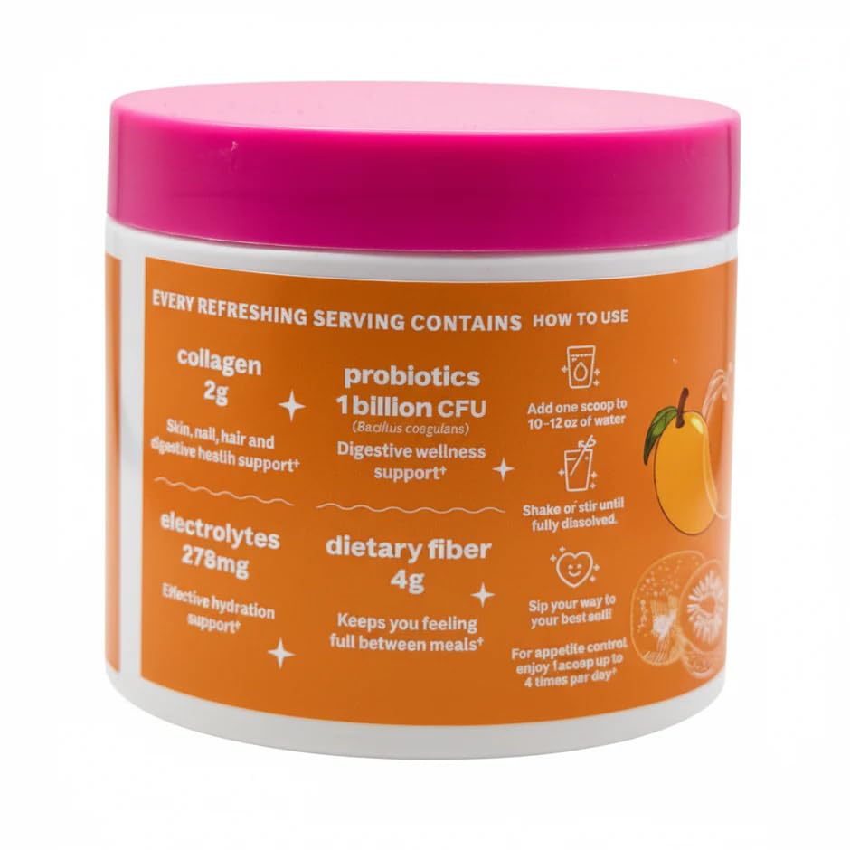 FitNeaty 4-in-1 daily gut support scoop with fiber, probiotics, collagen, electrolytes.