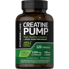 Fitness Labs Creatine Capsules bottle on a clean surface for performance support