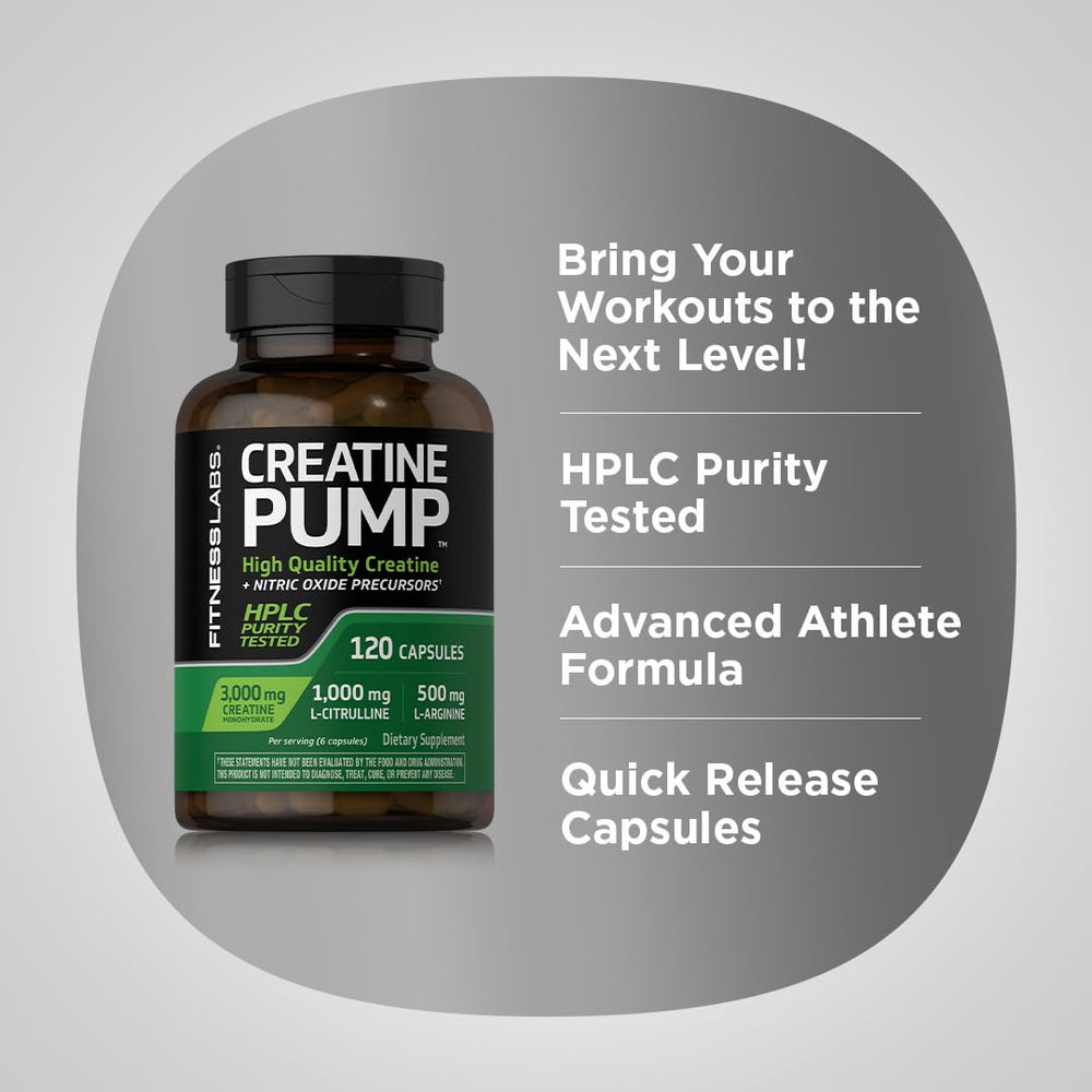 Fitness Labs Creatine Capsules label close-up emphasizes safety and ingredients