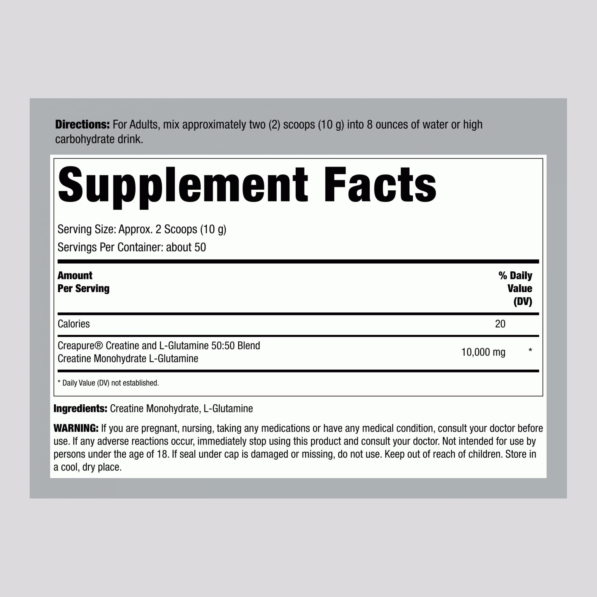 Fitness Labs creatine and L-Glutamine scoop for precise pre-workout mixing.