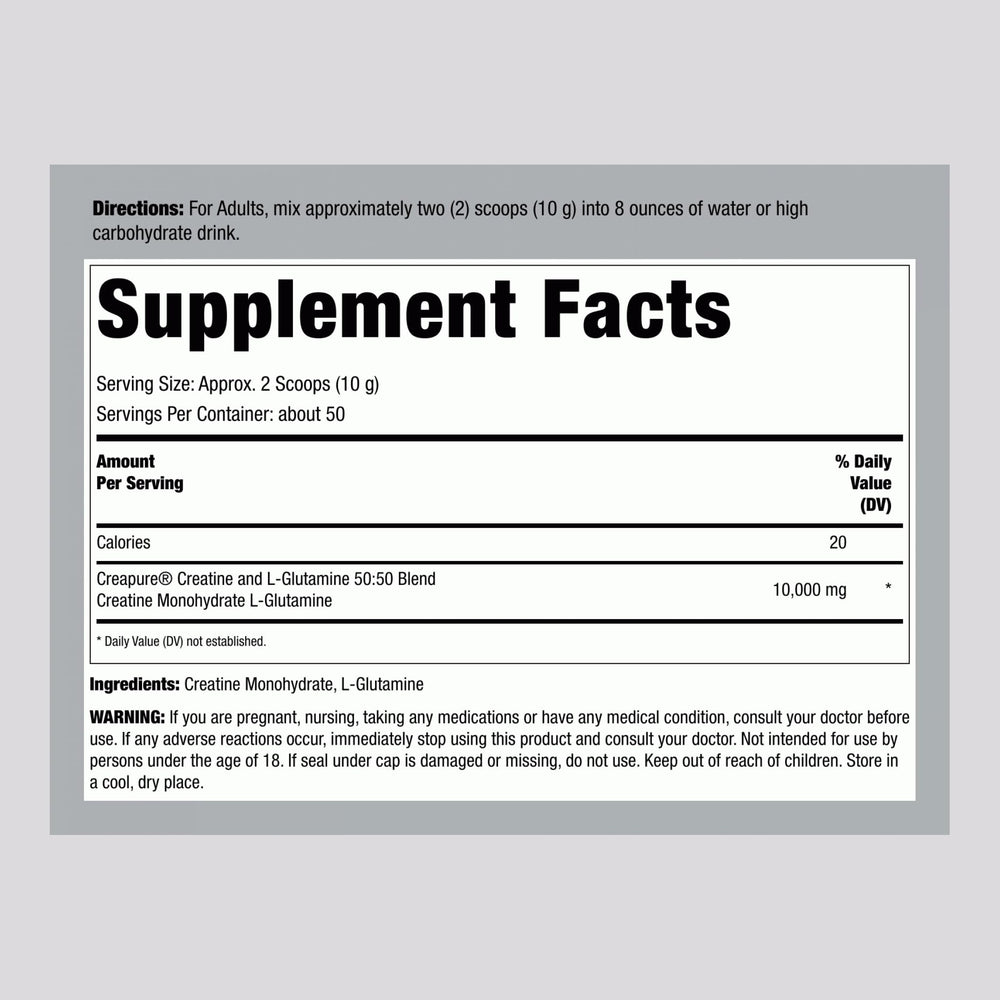 Fitness Labs creatine and L-Glutamine scoop for precise pre-workout mixing.