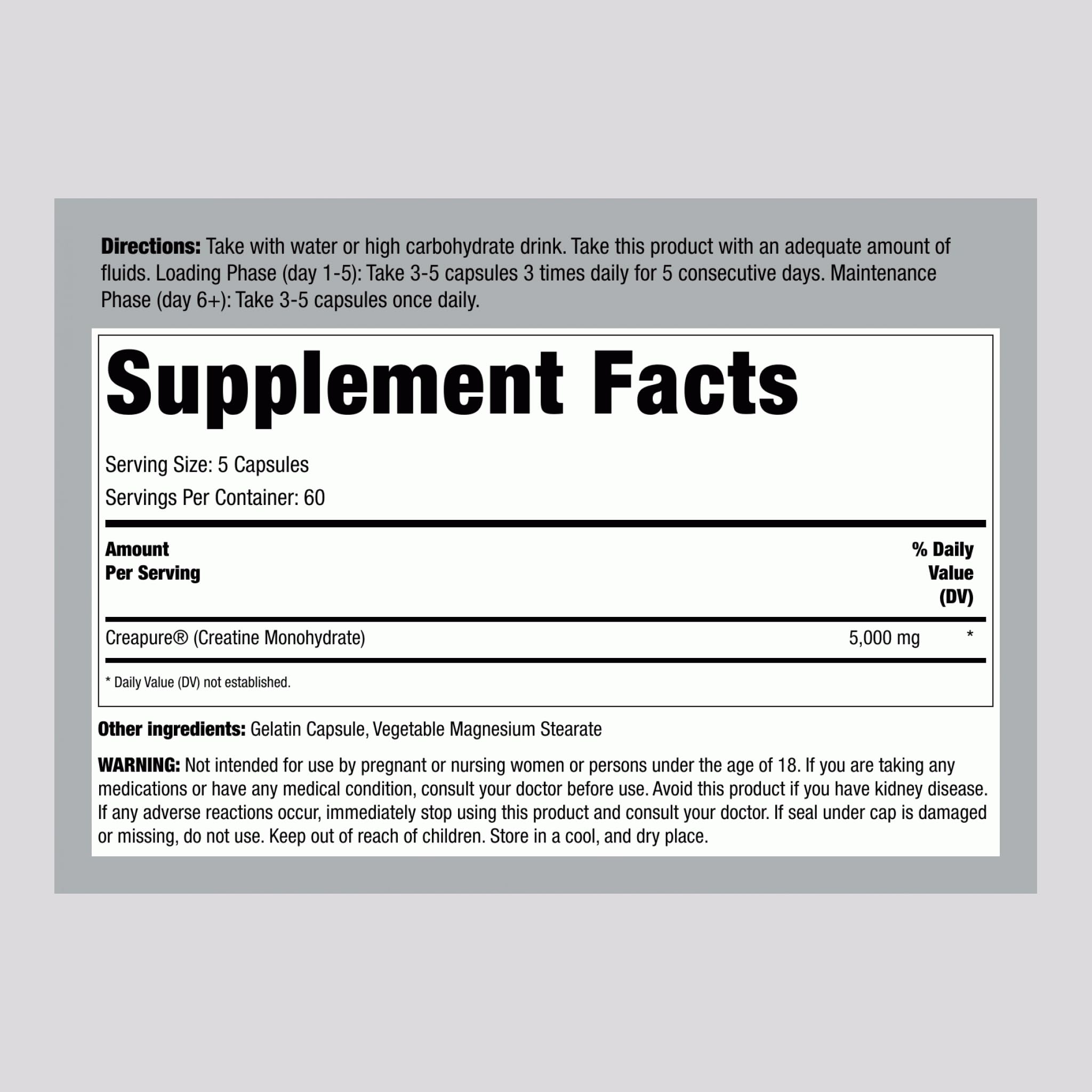 Fitness Labs German Creatine Monohydrate capsules showing Non-GMO and gluten-free formula for daily workouts