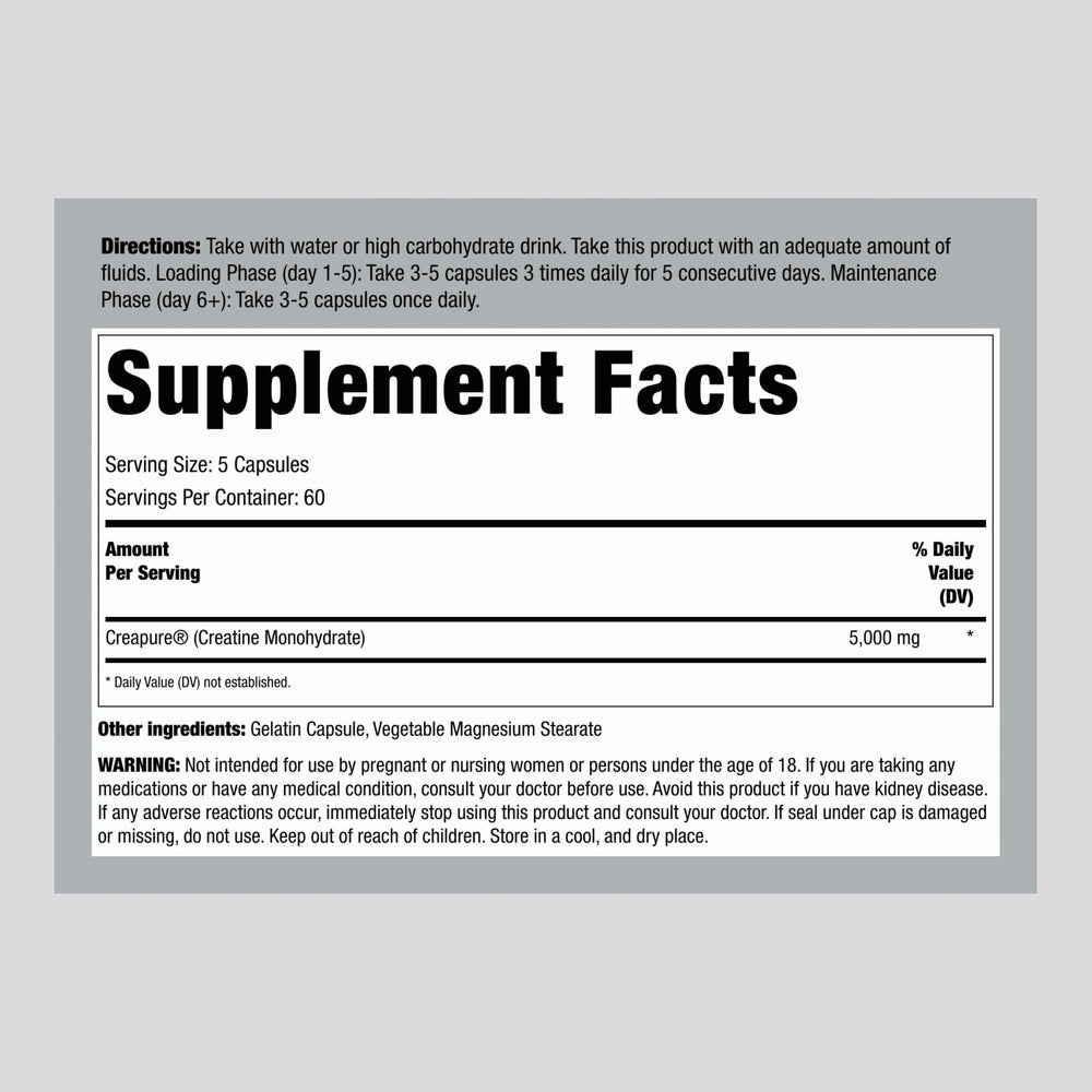 Fitness Labs German Creatine Monohydrate capsules showing Non-GMO and gluten-free formula for daily workouts