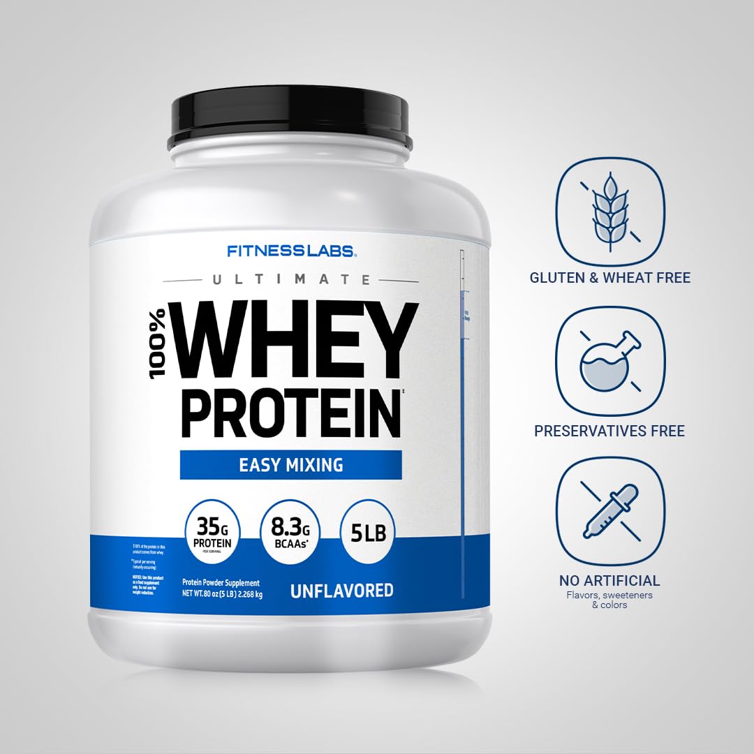 Fitness Labs whey protein unflavored shaker glass demonstrates quick mixing and smooth consistency.