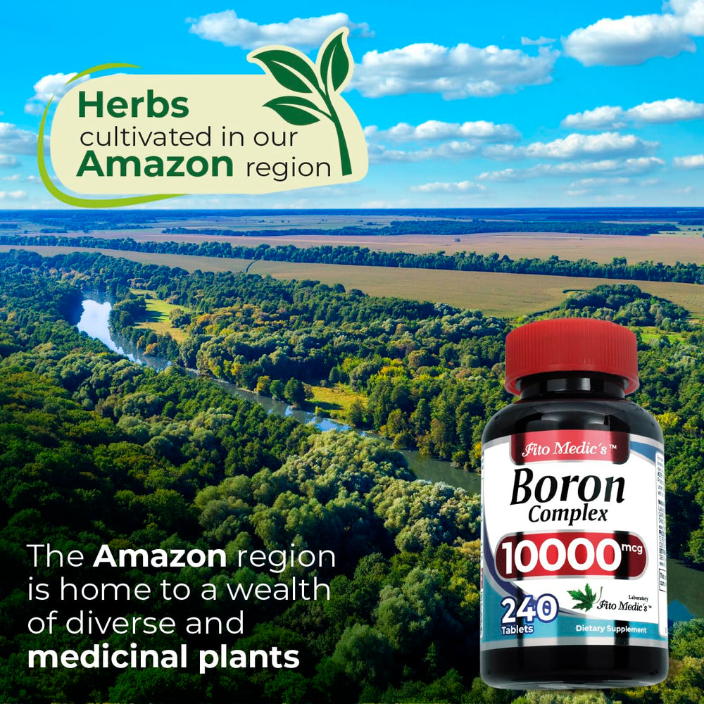 Fito Medic's Lab Boron bottle back displays supplement facts and directions