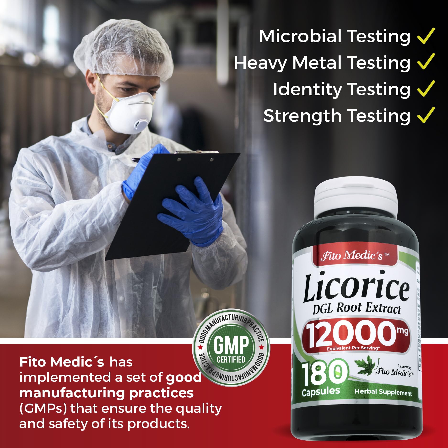 FITO MEDIC'S Licorice Root capsules with scoop ready for use