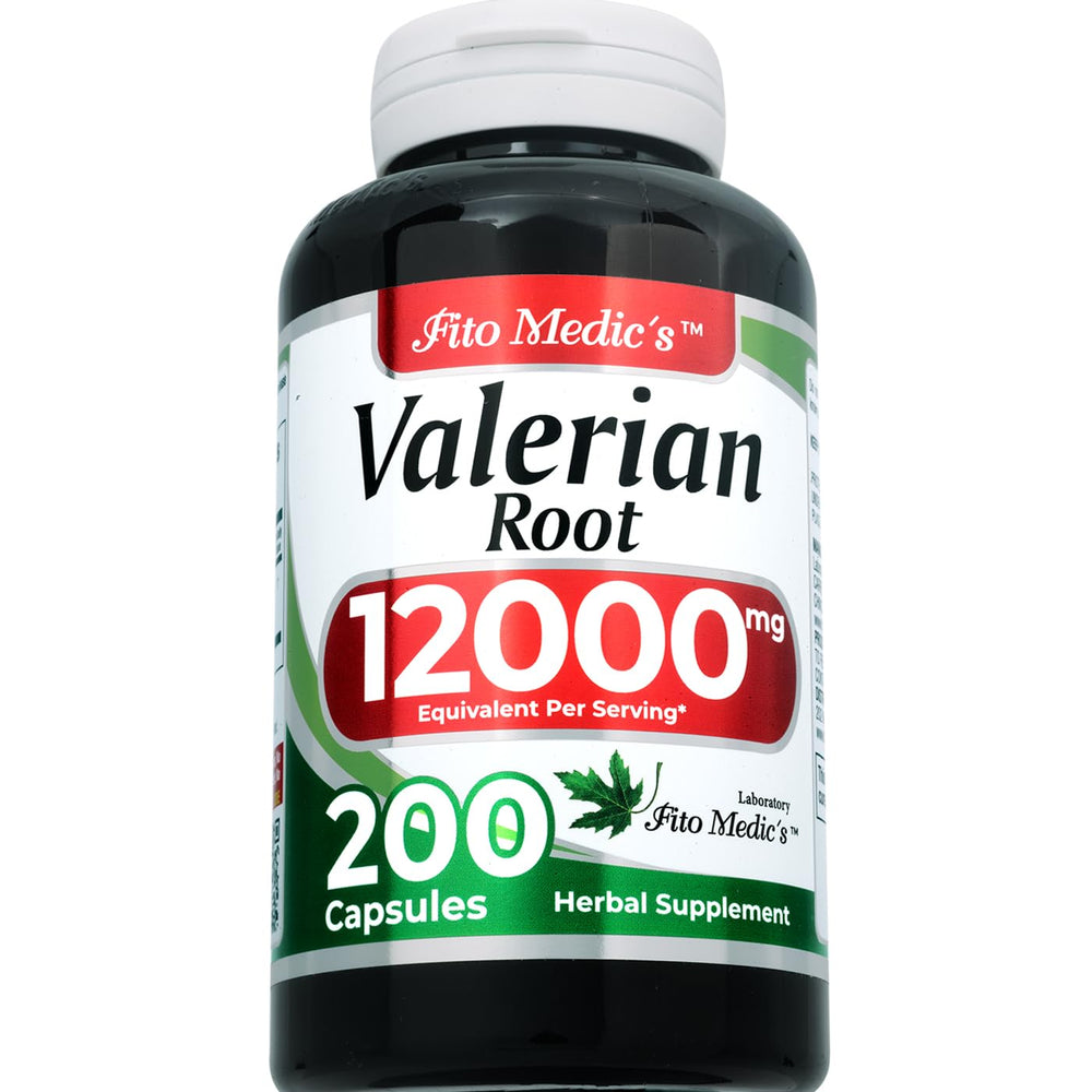 Close-up of FITO MEDIC'S valerian root capsules.