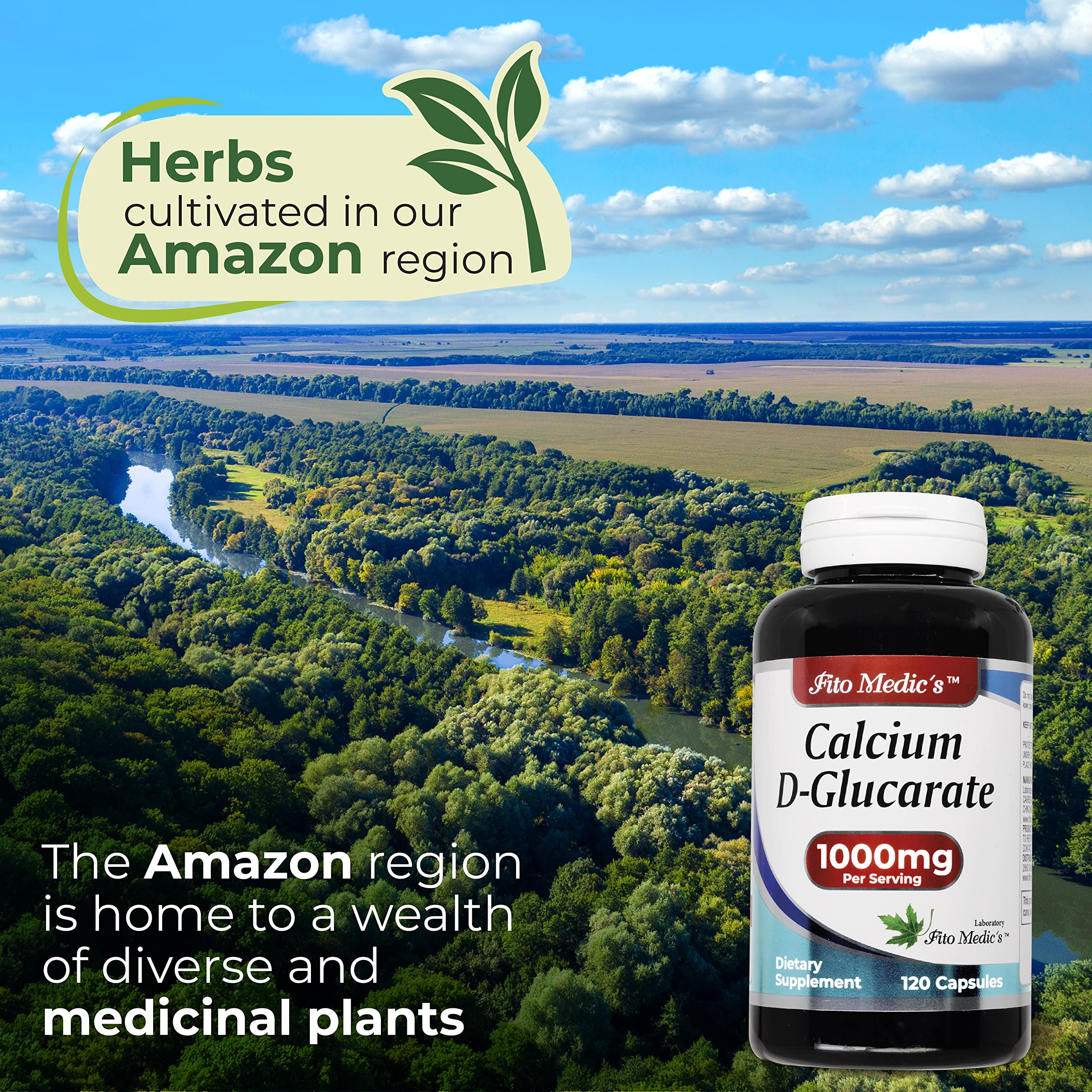 FITO MEDIC'S Calcium d-glucarate dosage visuals for easy daily use.