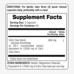 Pouring FITO MEDIC'S Cats Claw capsules suggests simple daily dosing.