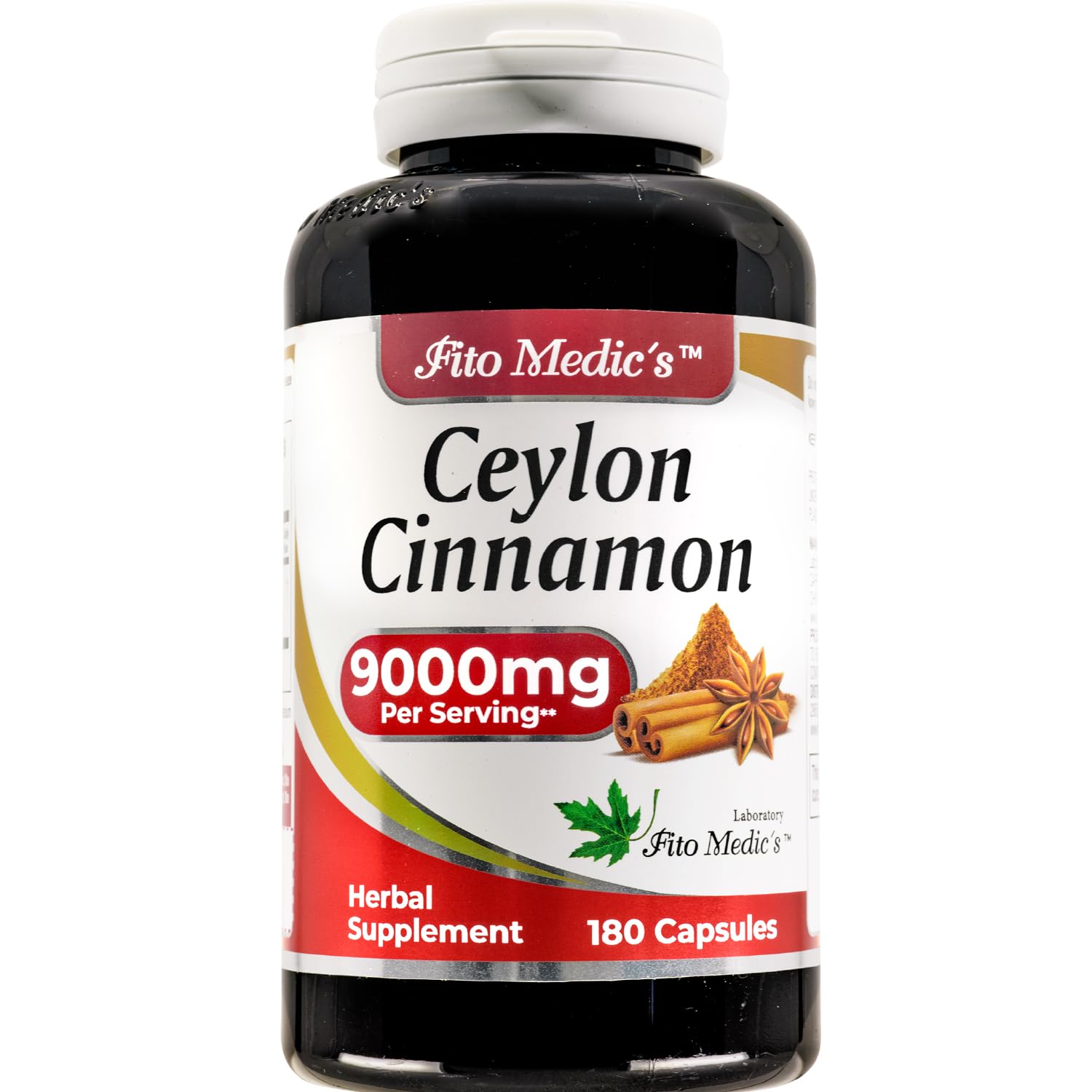 Capsules close-up shows high-potency cinnamon for convenient daily use.
