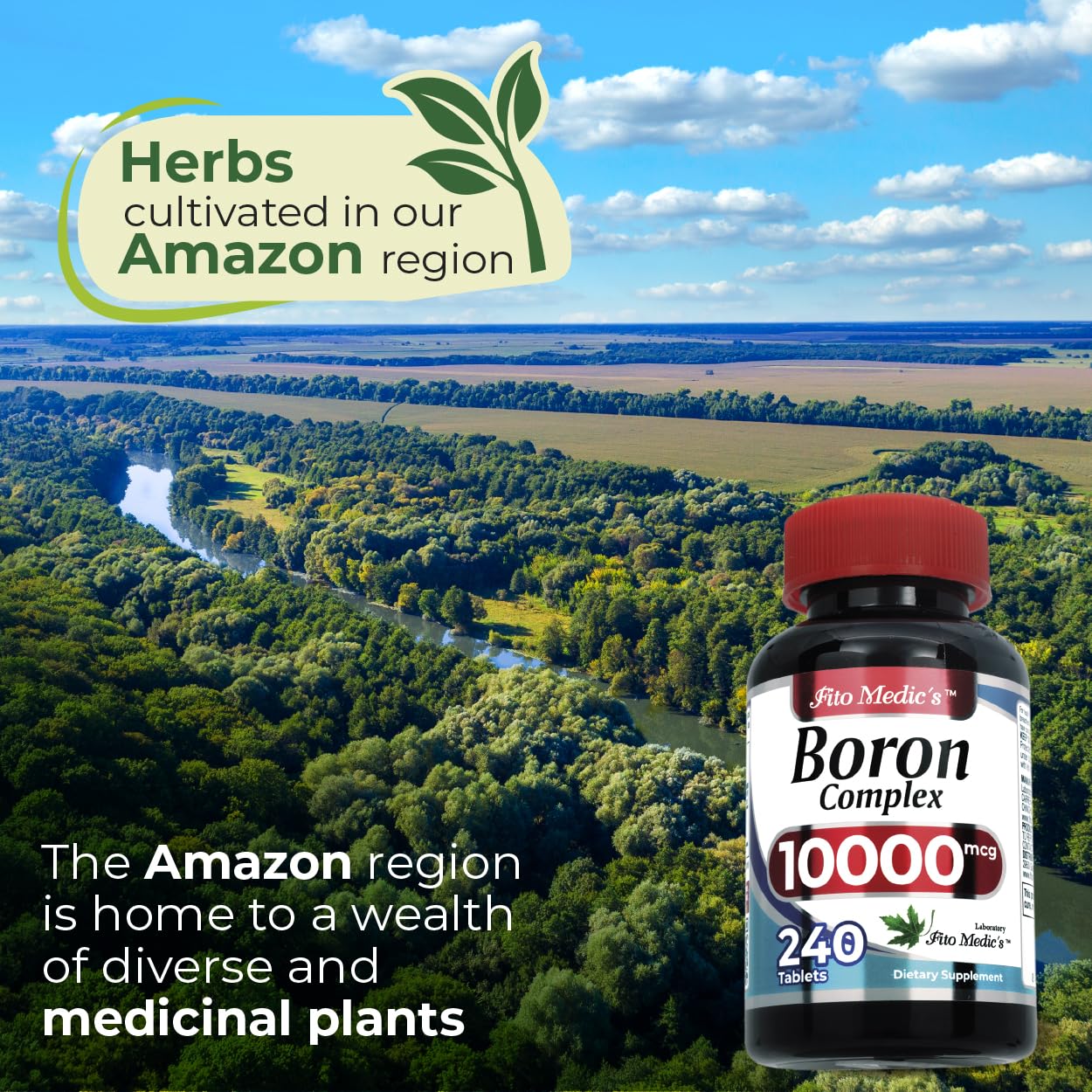 FITO MEDIC'S Boron 10 mg bottle with glass for everyday use