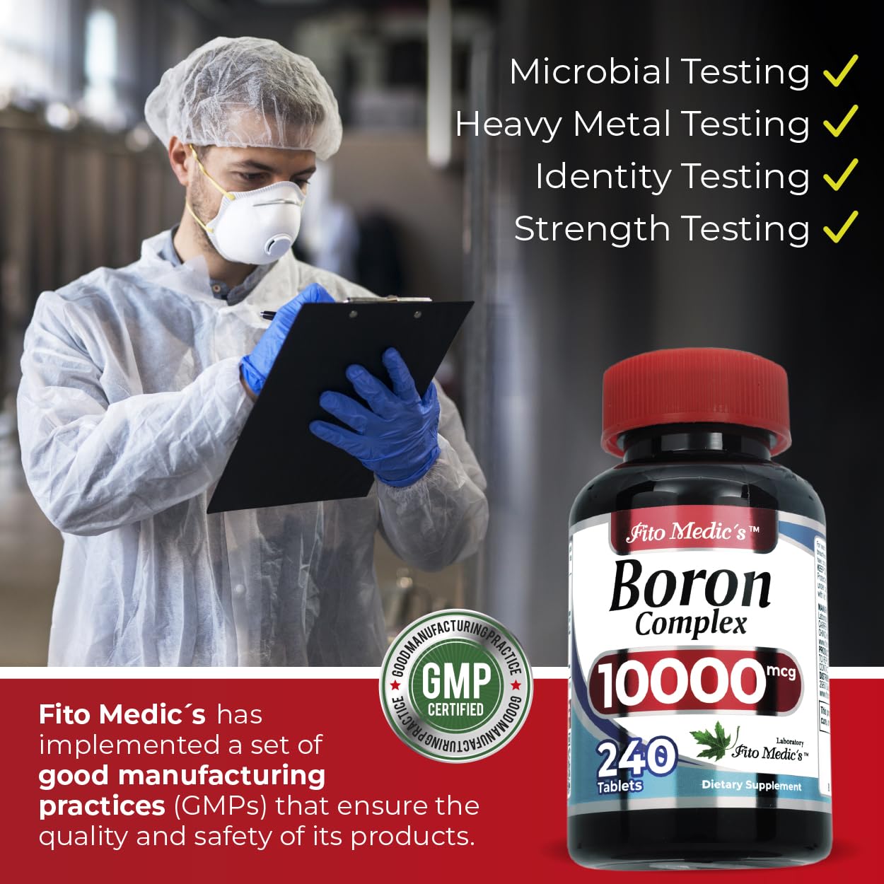FITO MEDIC'S Boron 10 mg packaging on shelf for easy shopping
