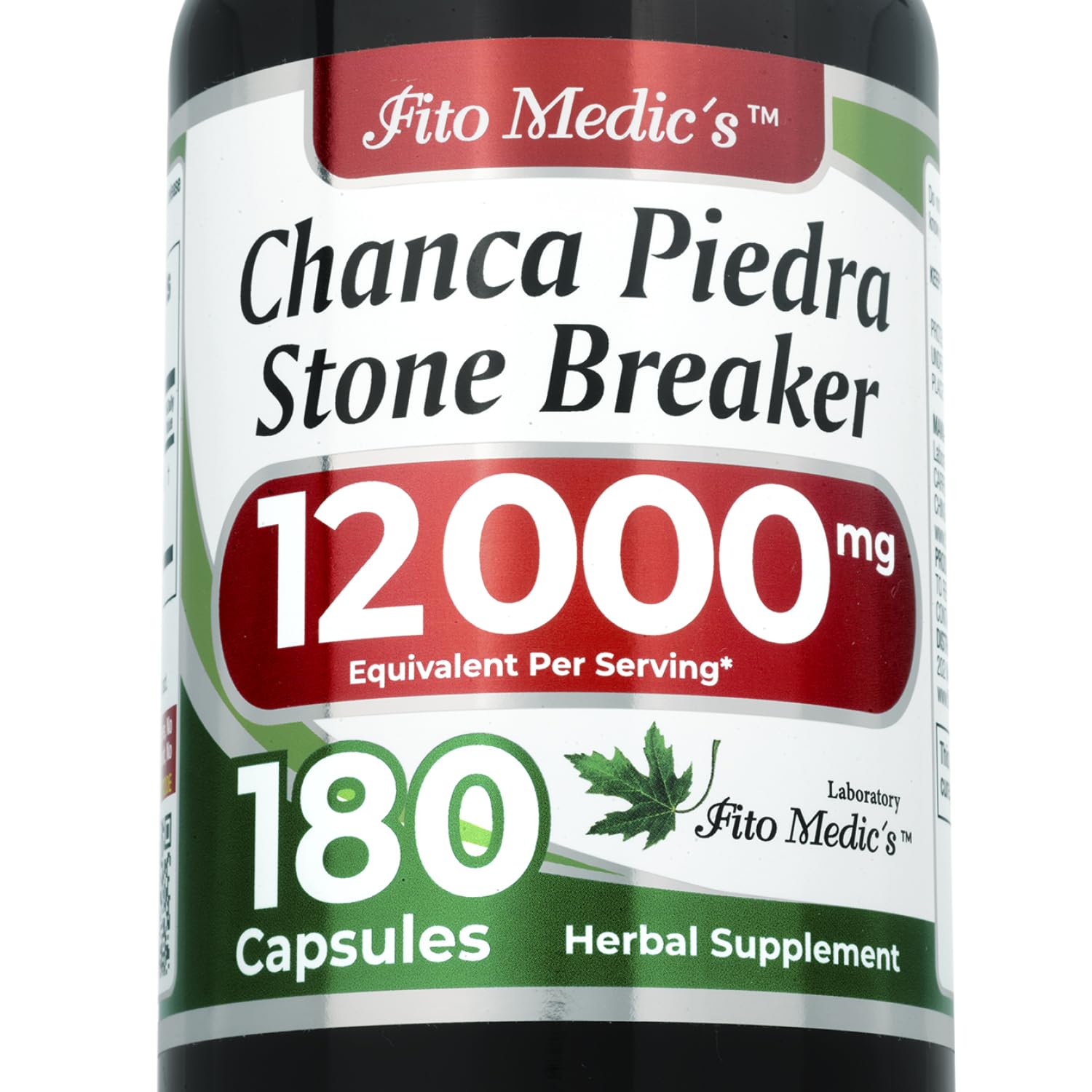 Fitomedics Chanca Piedra capsules bottle, 180-count, ideal for daily supplement routine.