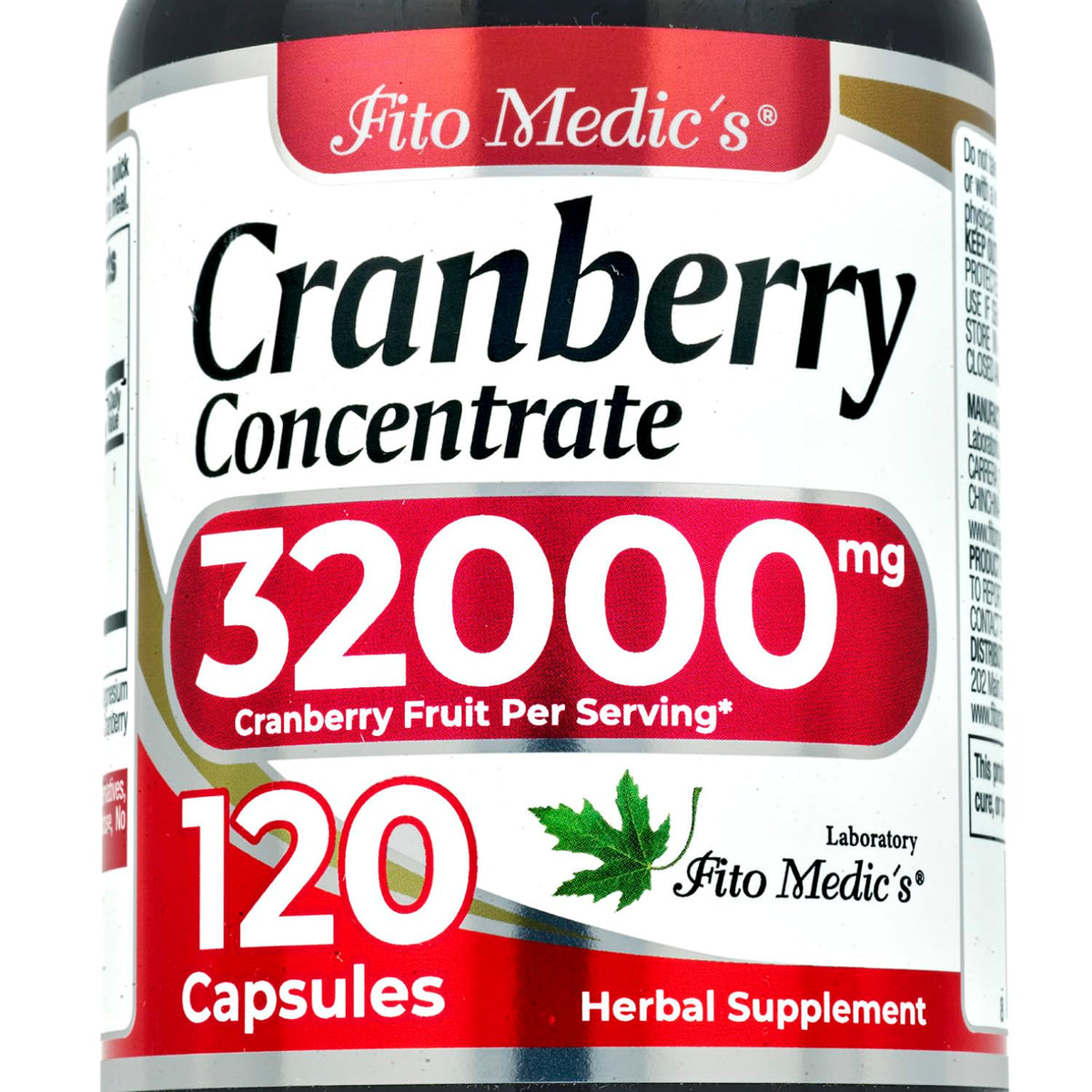 FITO MEDIC'S Cranberry Pills bottle supports easy daily supplementation.