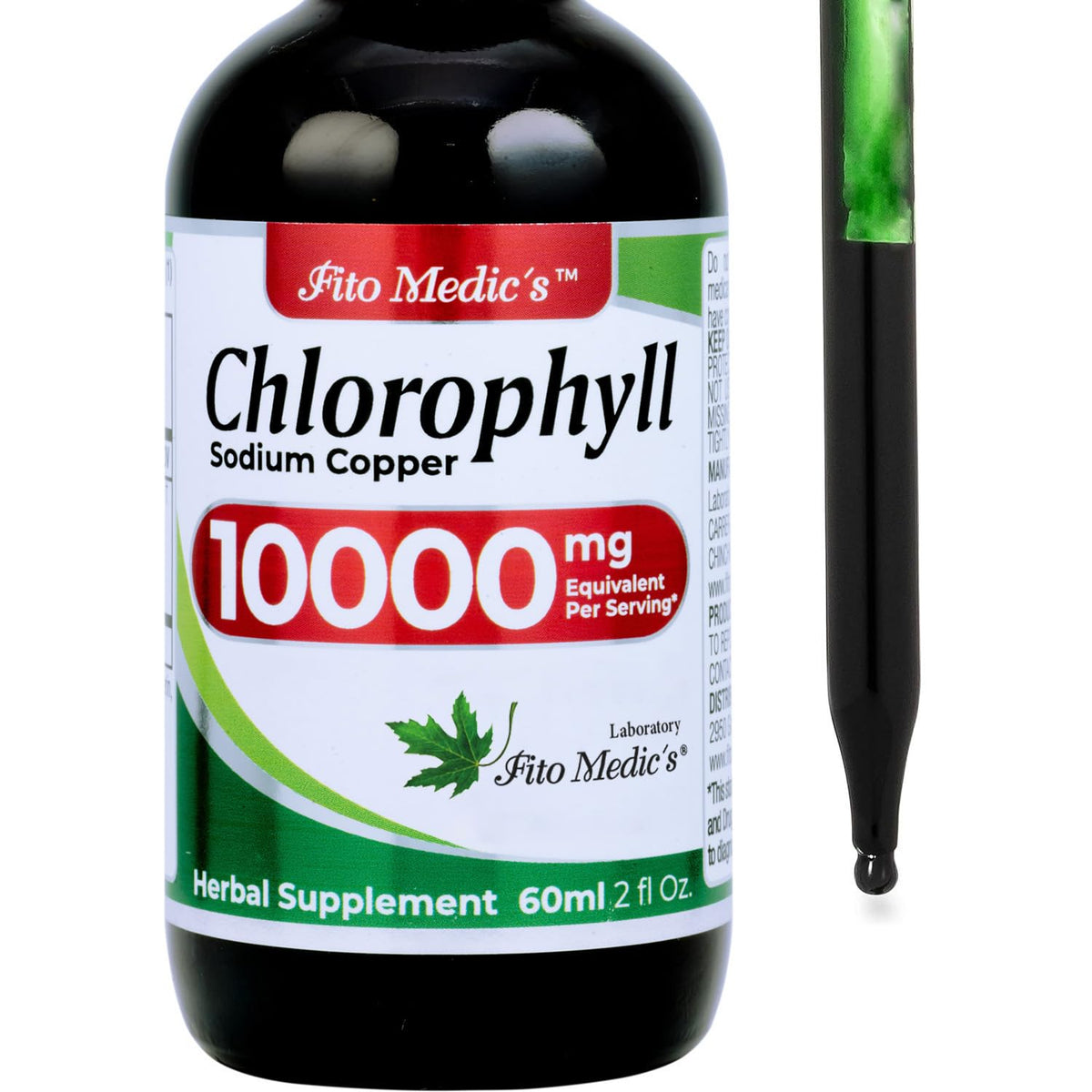 FITO MEDIC'S Lab liquid chlorophyll bottle for daily hydration and energy support.