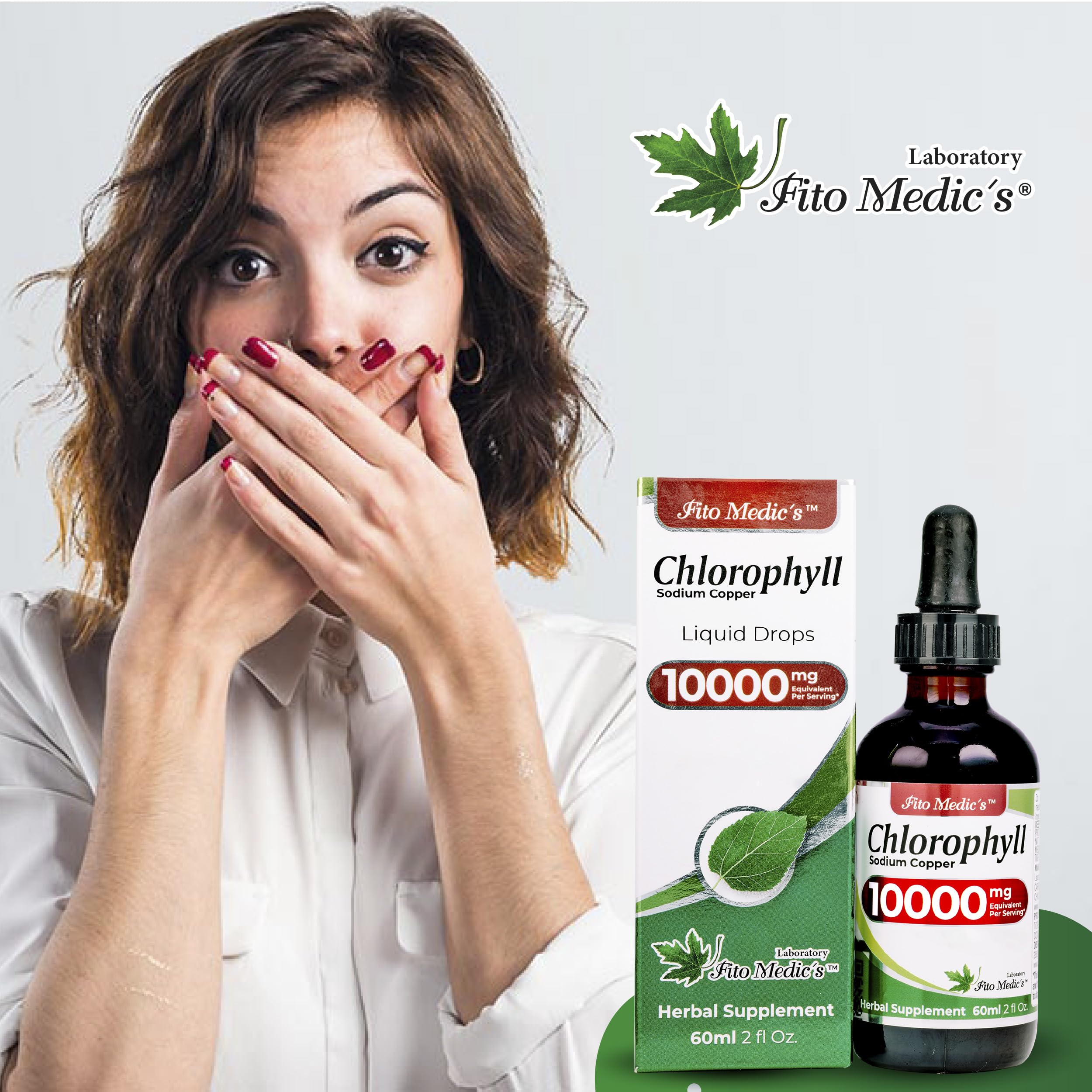 FITO MEDIC'S Lab chlorophyll glass with green infusion for a refreshing daily beverage.