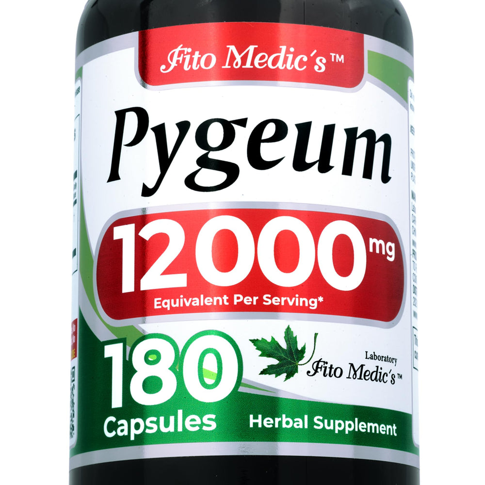 FITO MEDIC'S Pygeum bottle close-up emphasizing ultra high absorption.
