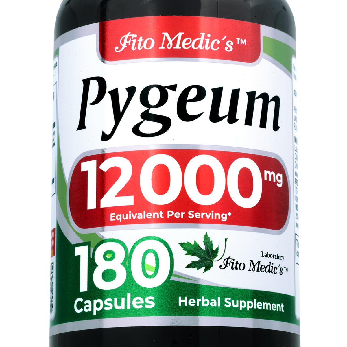 FITO MEDIC'S Pygeum bottle close-up emphasizing ultra high absorption.