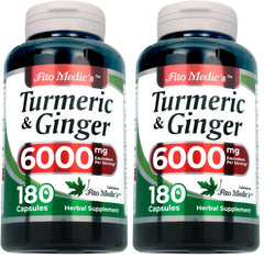 FITO MEDIC'S Turmeric and Ginger bottle front view highlighting ultra absorption formula