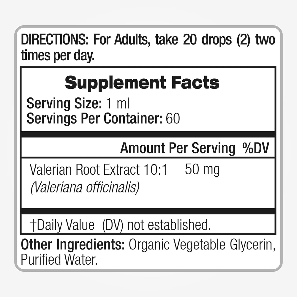 Fito Medic's Lab Valerian Root Drops alcohol-free badge signals gentle use.