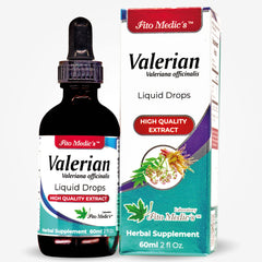Fito Medic's Lab Valerian Root Drops bottle pour shows easy, alcohol-free use.
