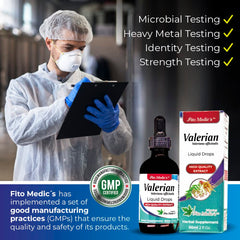 Fito Medic's Lab Valerian Root Drops closeup showcases pure formula.