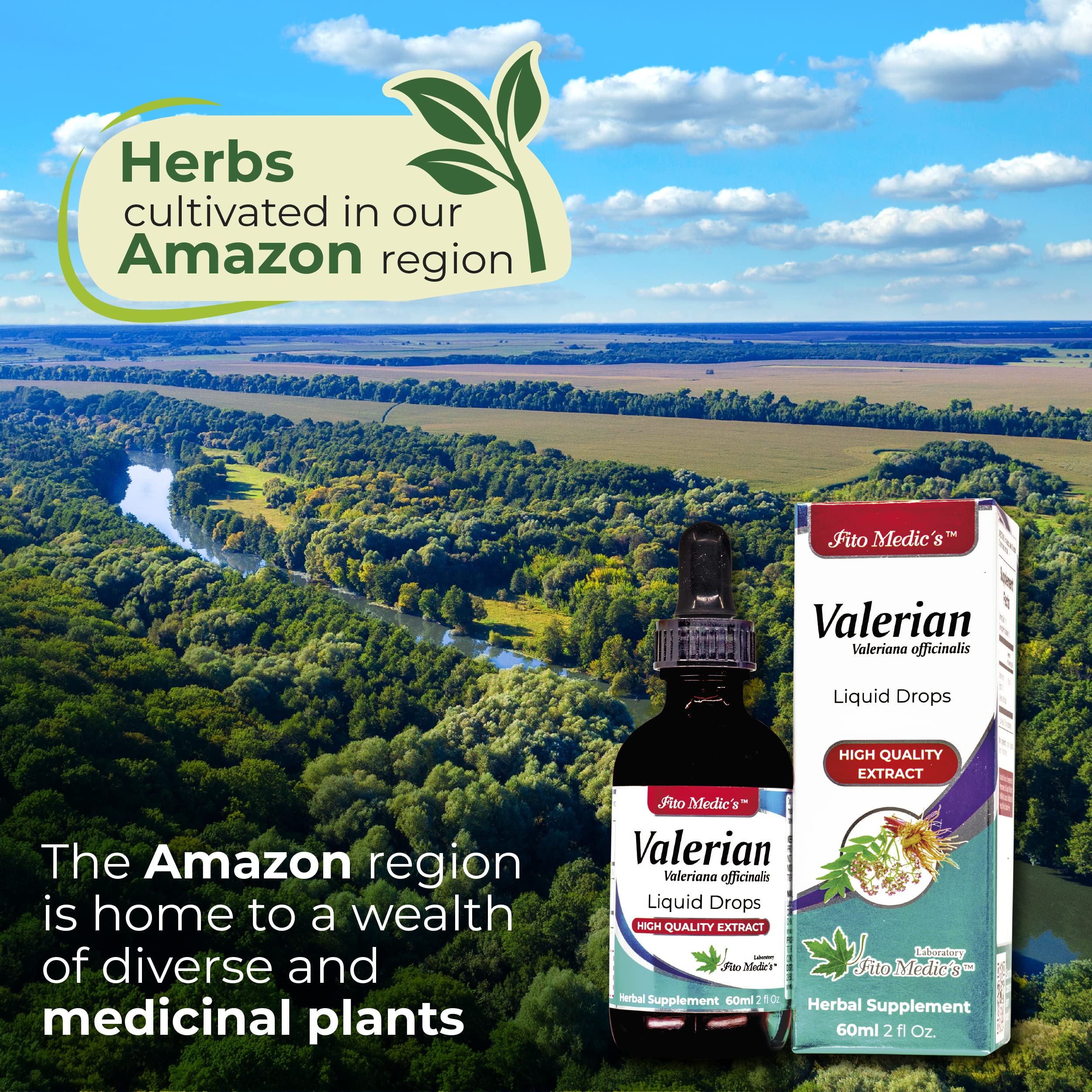 Fito Medic's Lab Valerian Root Drops label highlights vegan-friendly valerian extract.