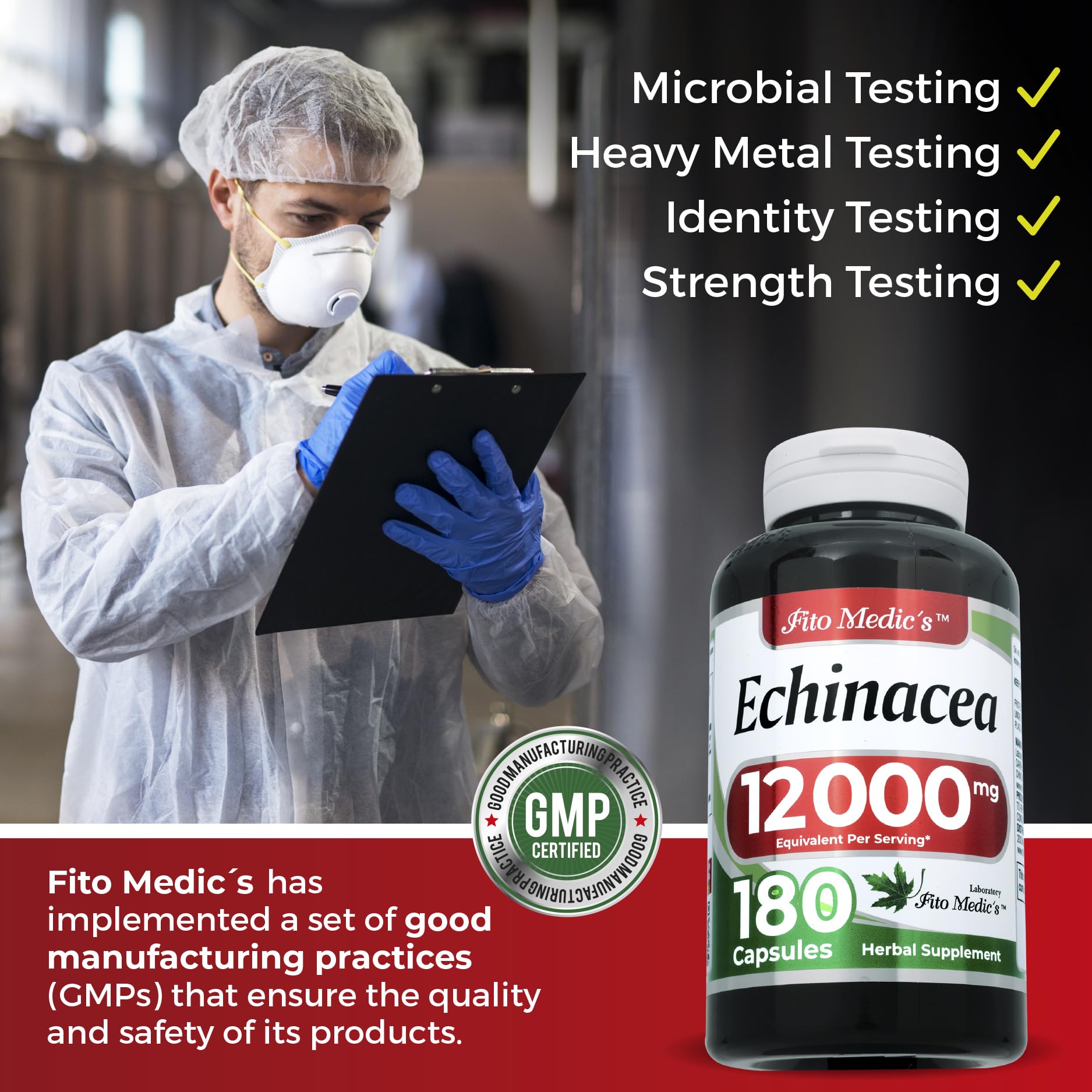 FITO MEDIC'S organic echinacea leaf product in clean packaging.
