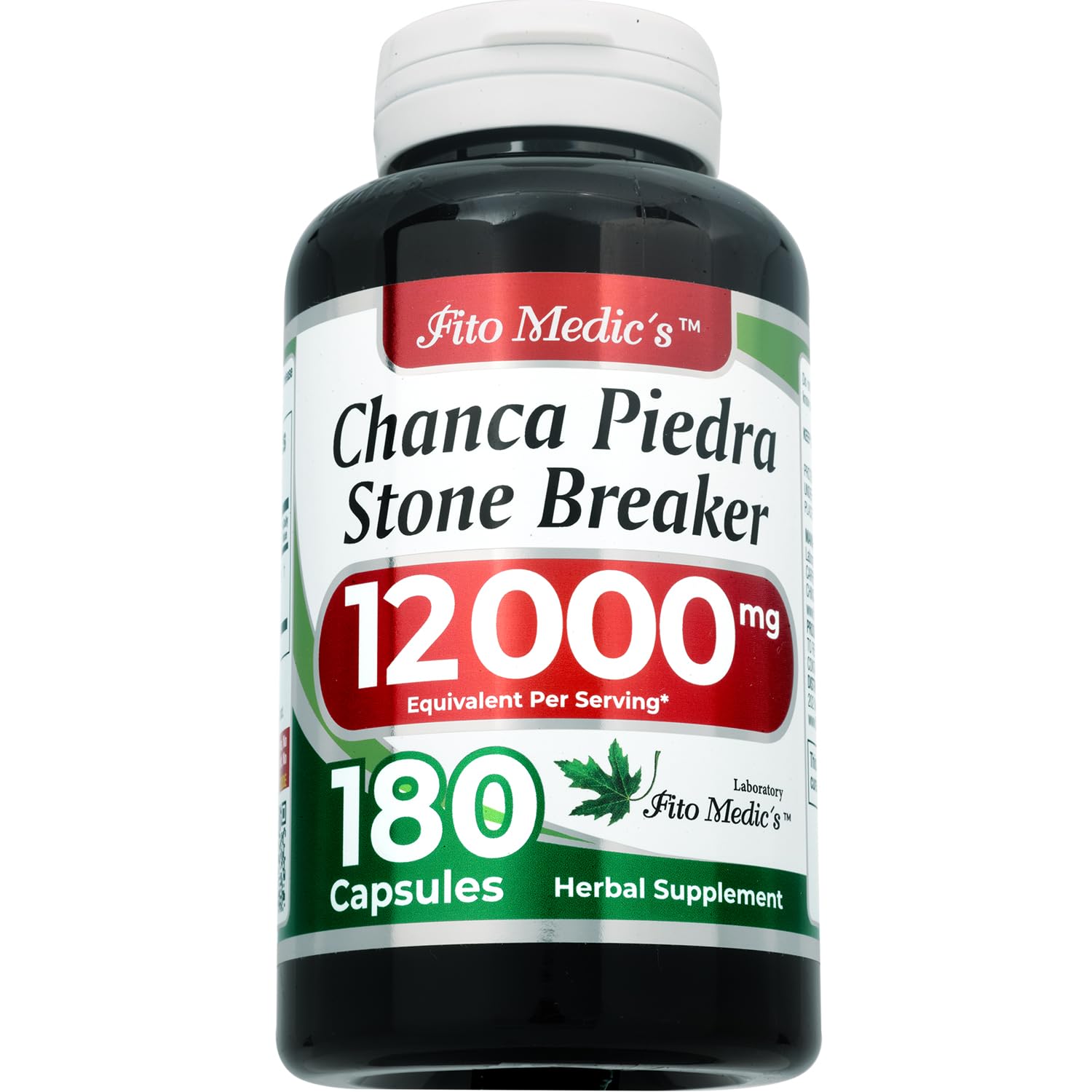 Organic 20:1 Chanca Piedra extract label detail by Fitomedics.