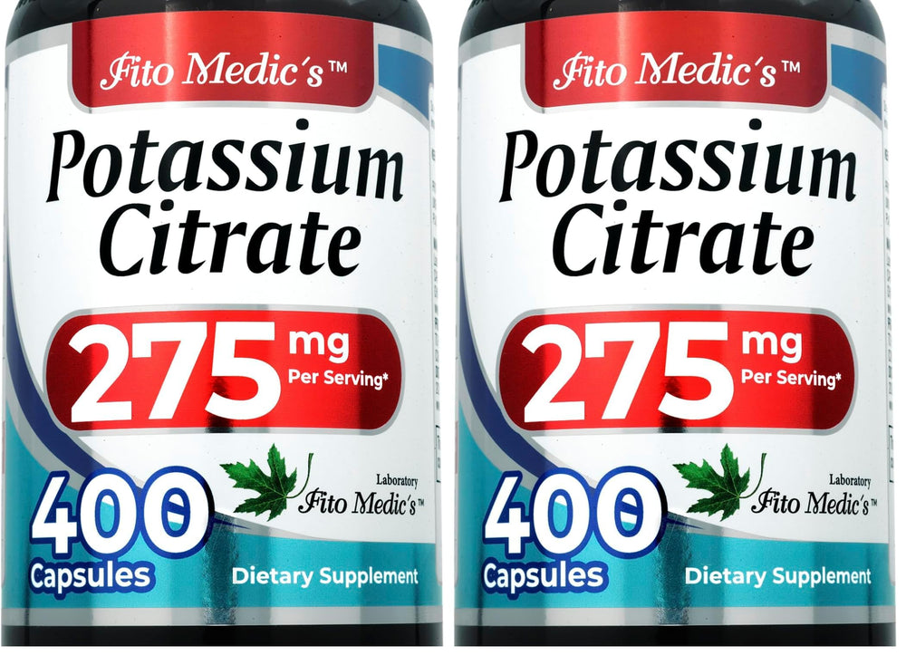 FITO MEDIC'S Potassium Citrate capsules in a 400-count bottle for daily use.