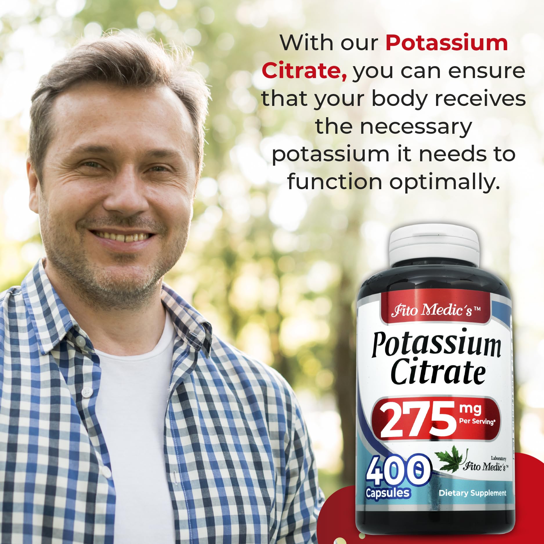 FITO MEDIC'S label and packaging showing potassium citrate concentration.