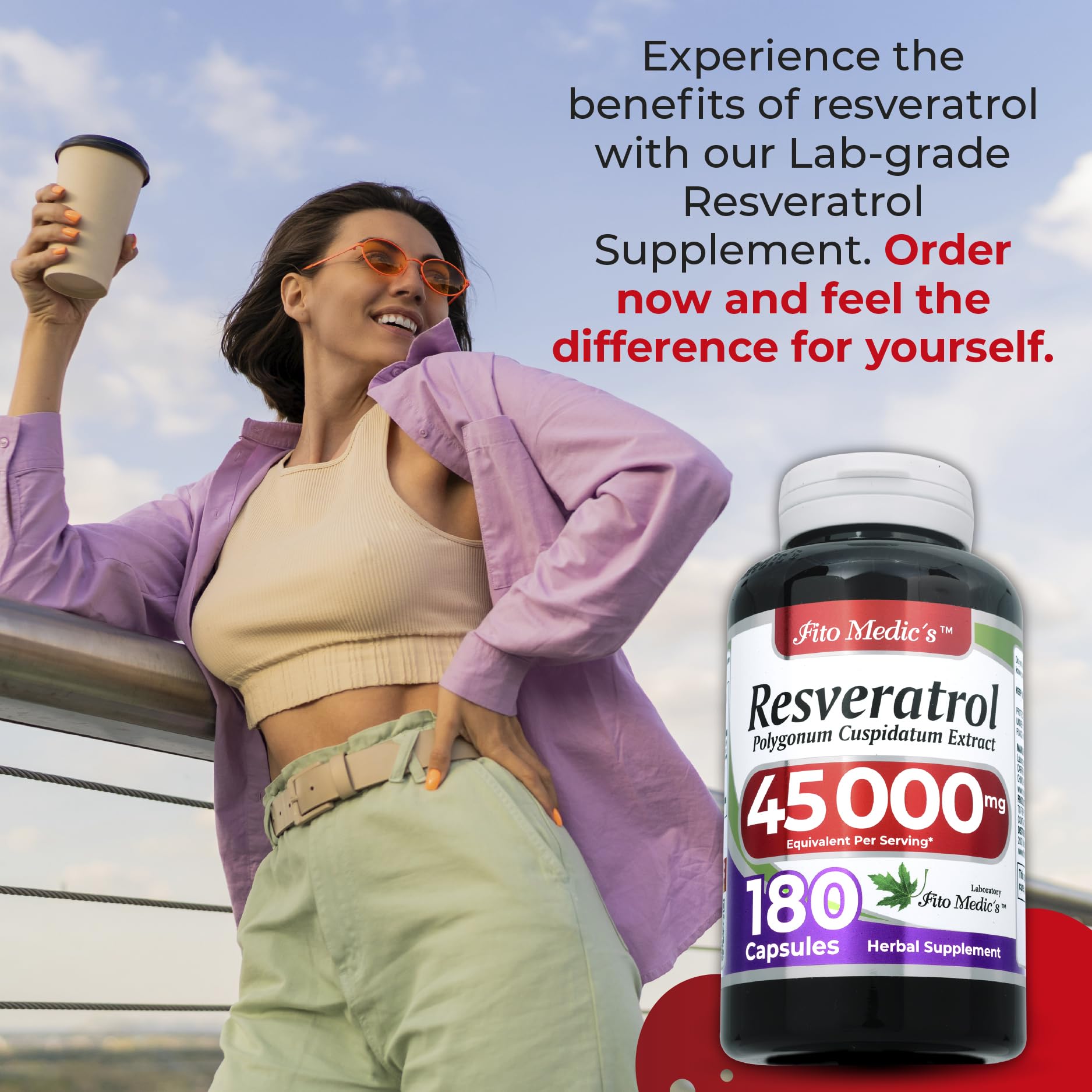 FITO MEDIC'S Resveratrol GMP seal reflects certified manufacturing standards.