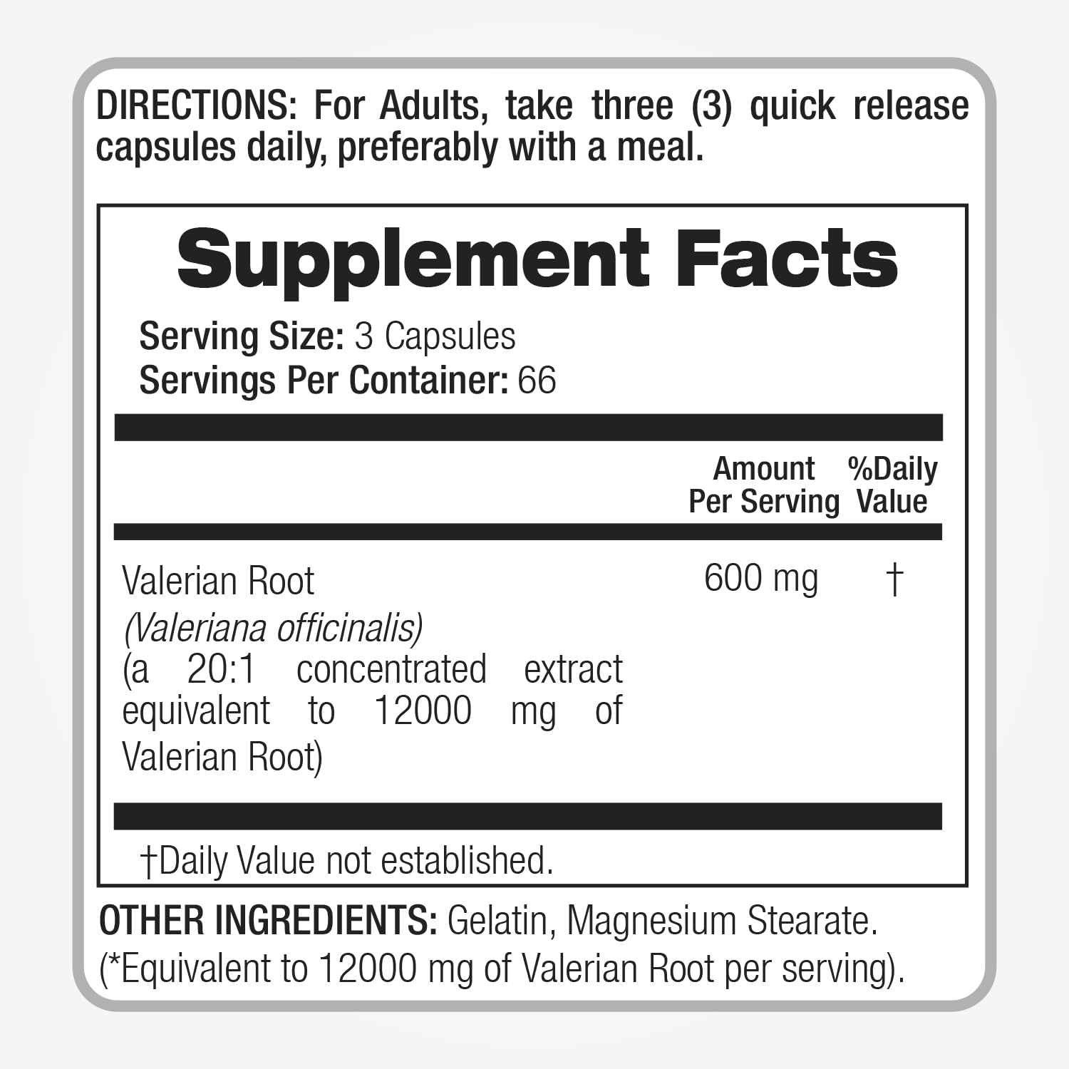 FITO MEDIC'S Ultra-high absorption label on valerian product.