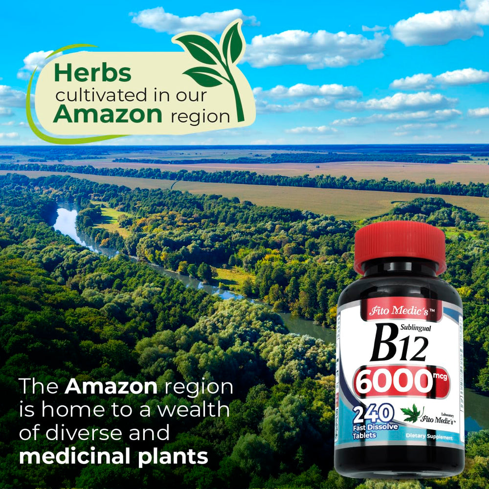 Fito Medic's Vitamin B12 Sublingual label closeup for clear nutrient info