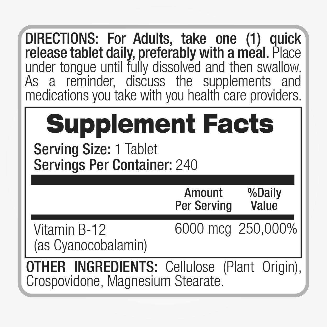 Fito Medic's Vitamin B12 Sublingual packaging box emphasizing premium quality