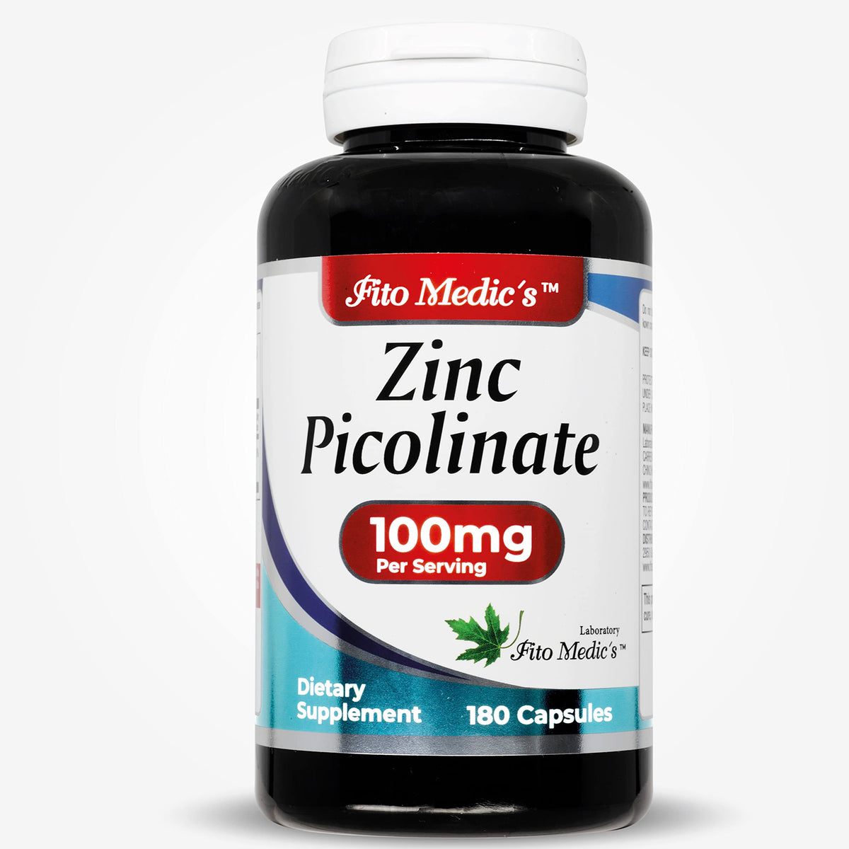 FITO MEDIC'S Zinc Picolinate 100mg capsules in bottle for daily immune support.