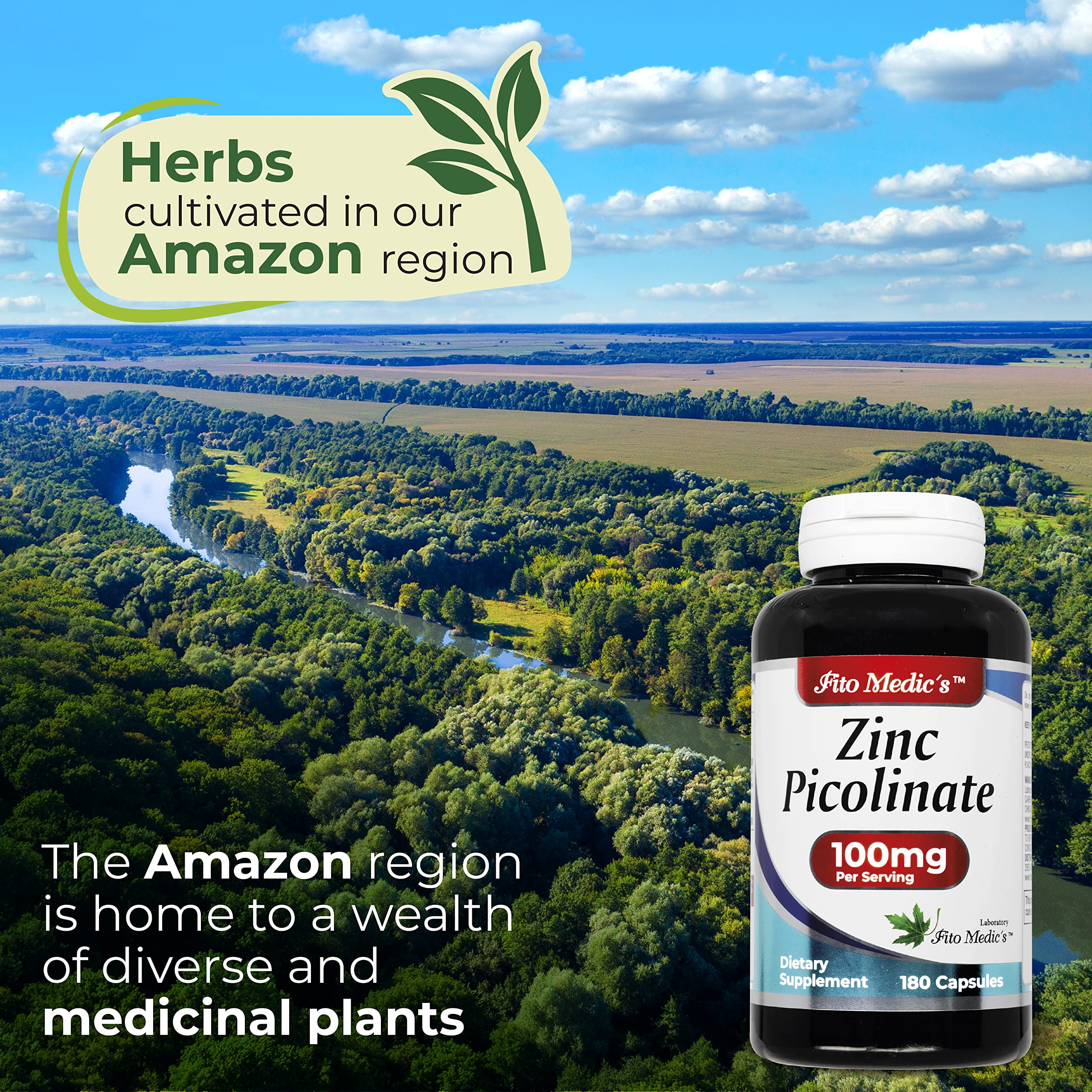 Closeup of FITO MEDIC'S Zinc Picolinate capsules, compact daily supplement.