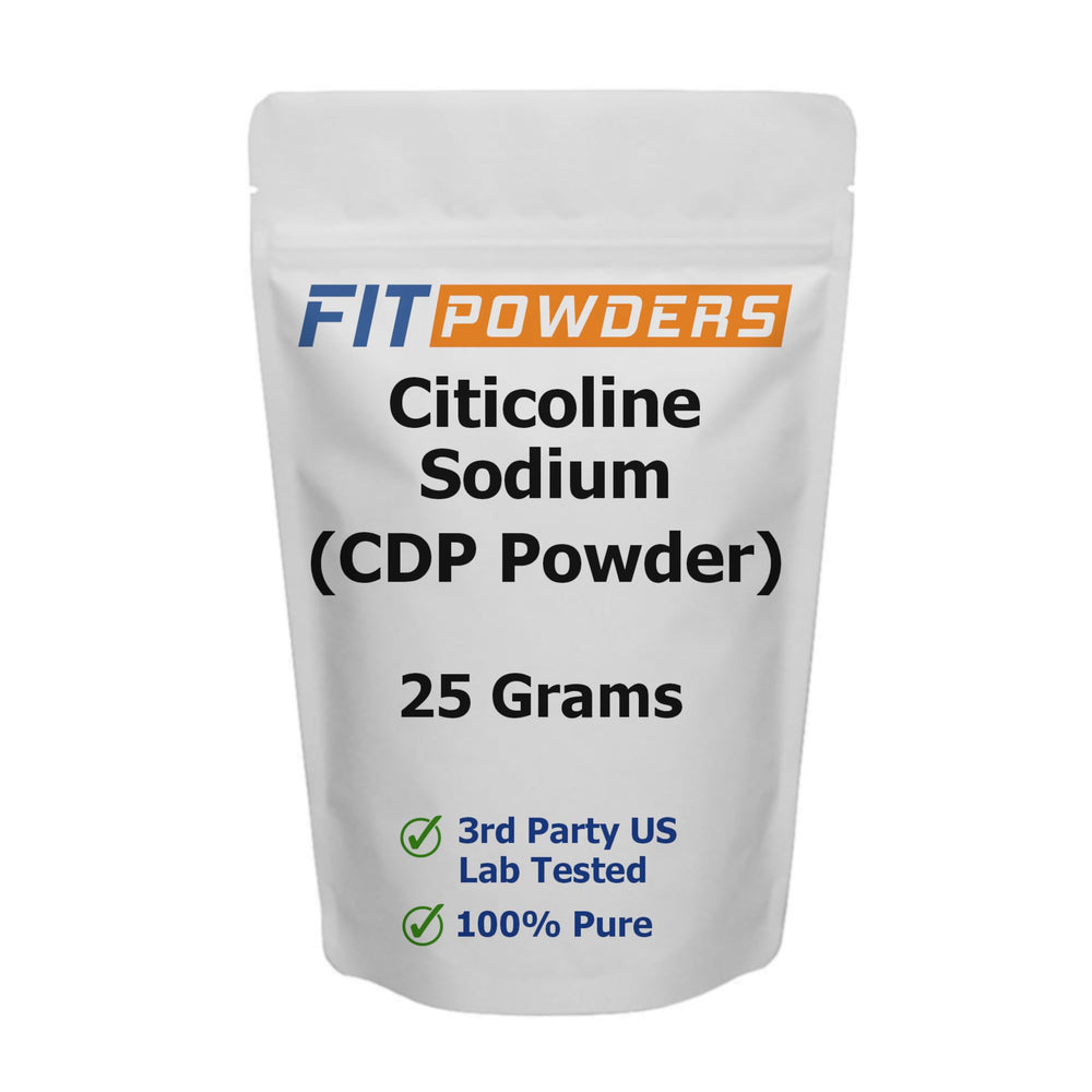 FitPowders Citicoline powder bottle shows pure formula for cognitive support